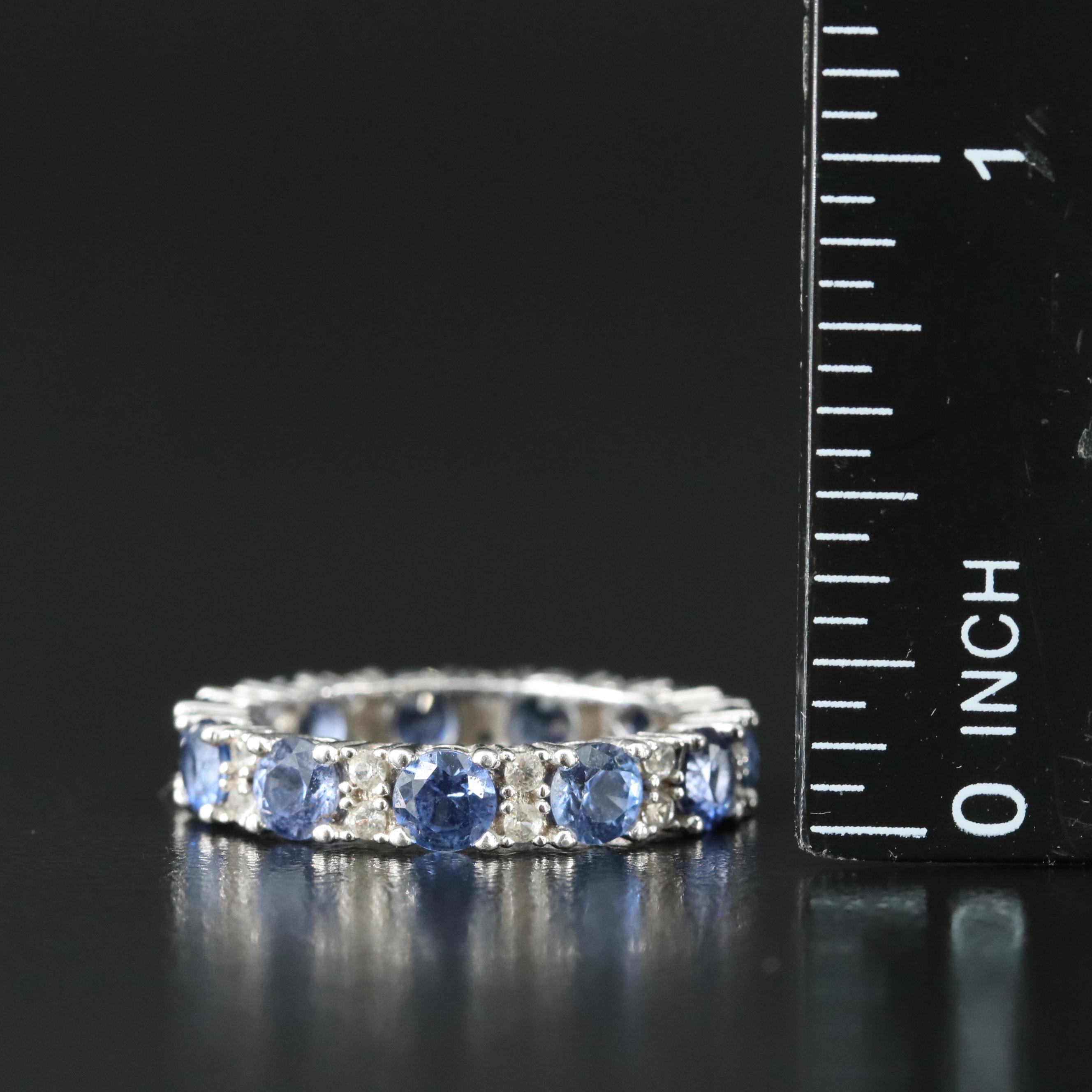 Suzy Le Vian Sterling Sapphire and Topaz Eternity Band