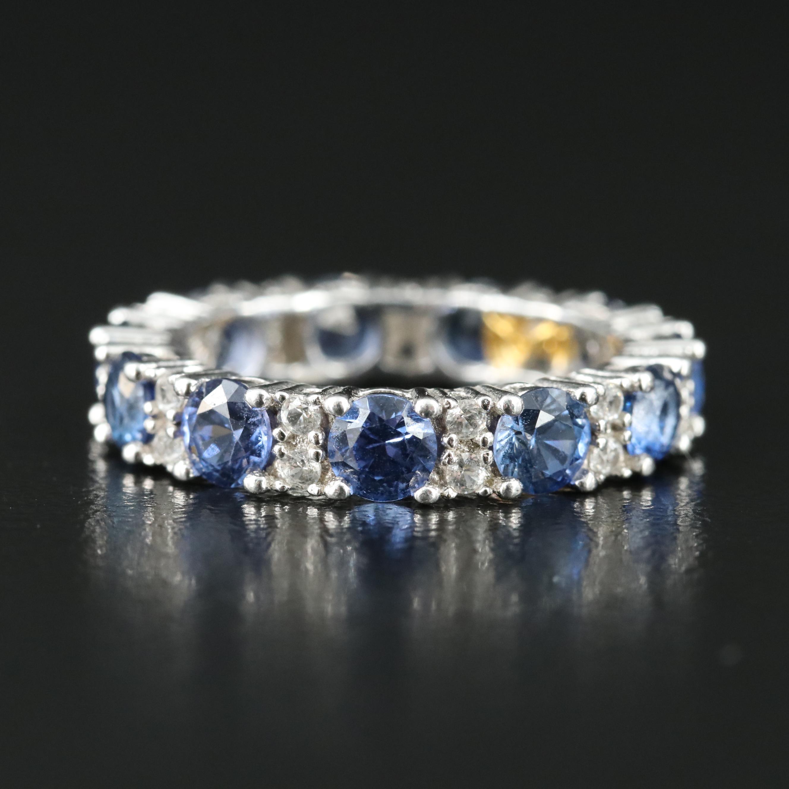 Suzy Le Vian Sterling Sapphire and Topaz Eternity Band