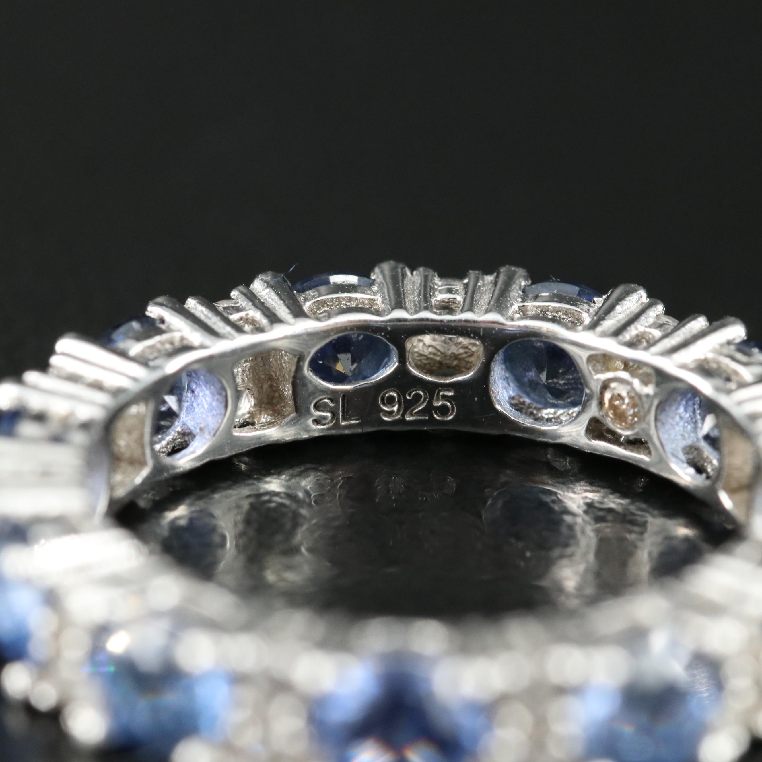 Suzy Le Vian Sterling Sapphire and Topaz Eternity Band