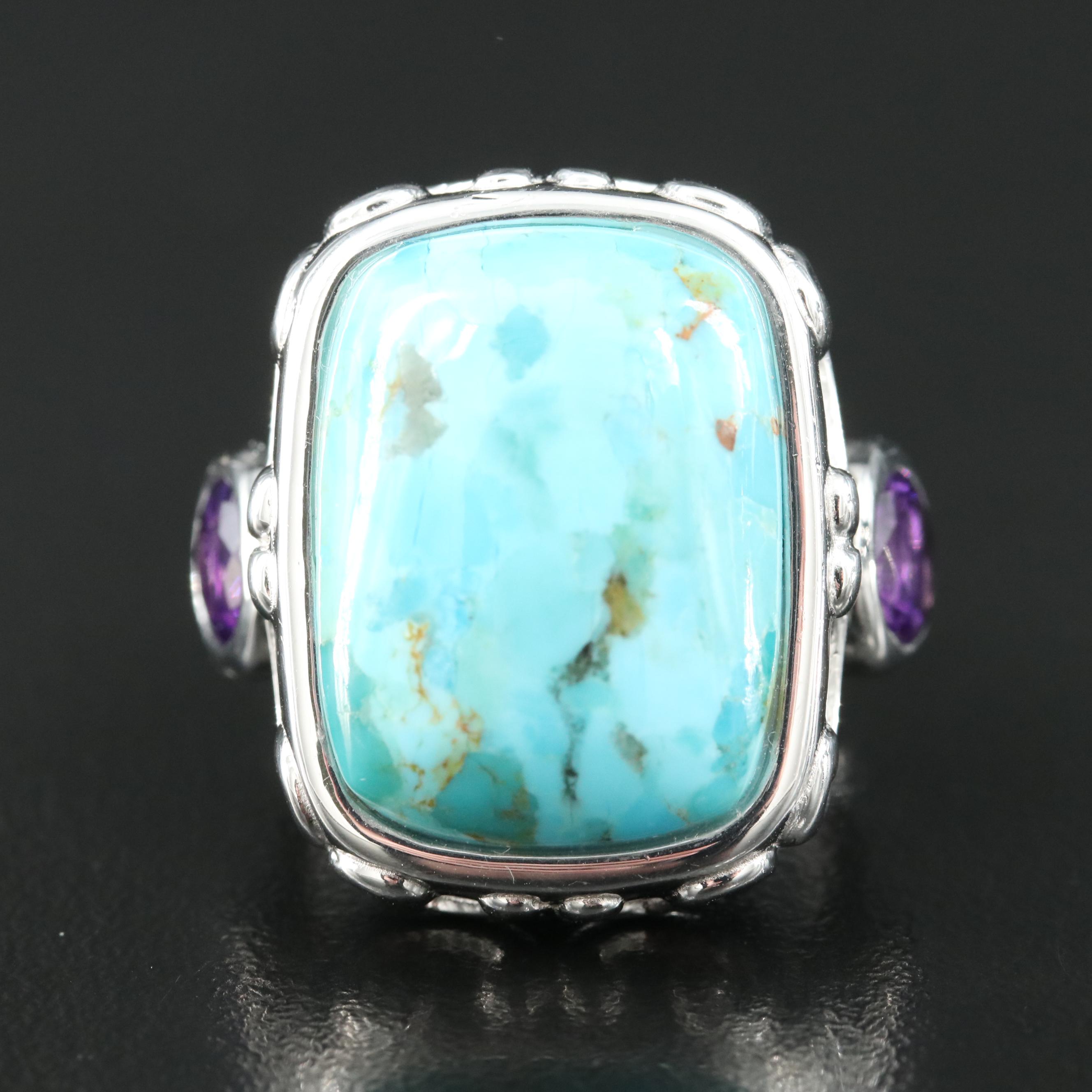 Doug Paulus Sterling Composite Turquoise Ring