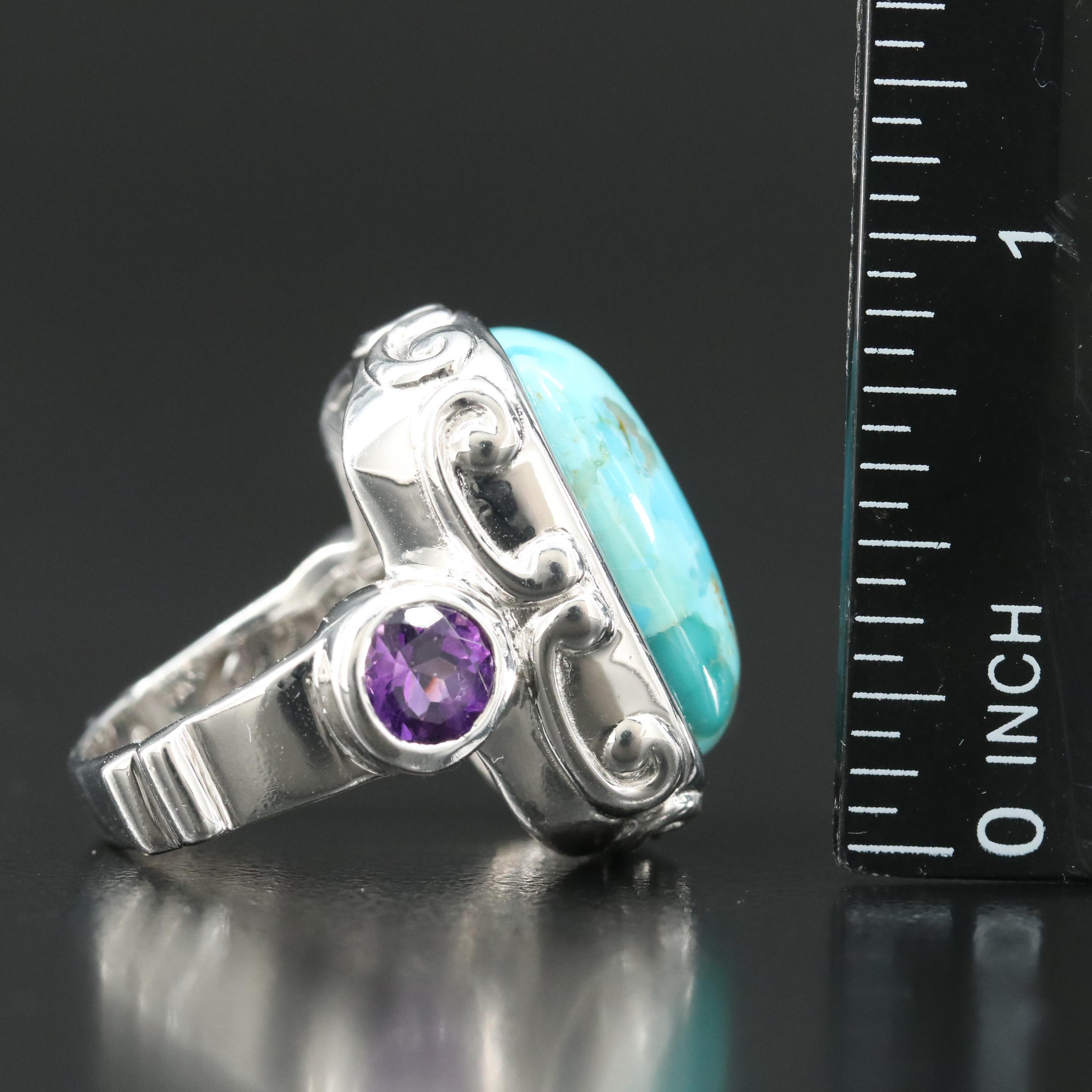 Doug Paulus Sterling Composite Turquoise Ring
