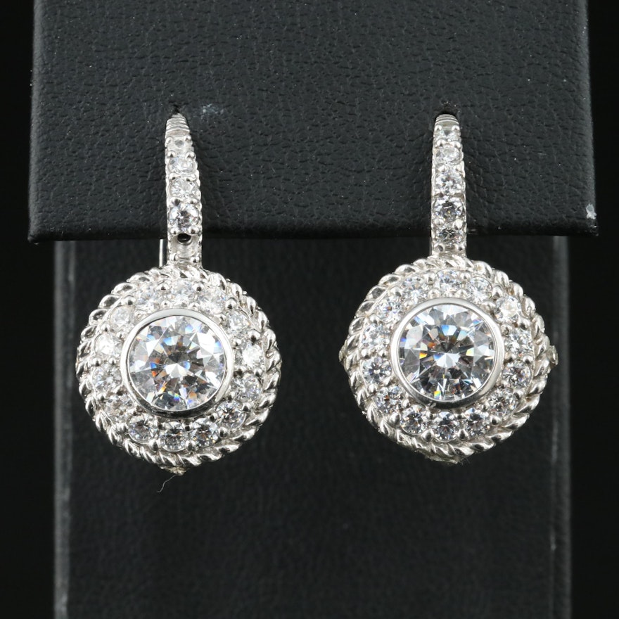 Judith Ripka Sterling Cubic Zirconia Earrings