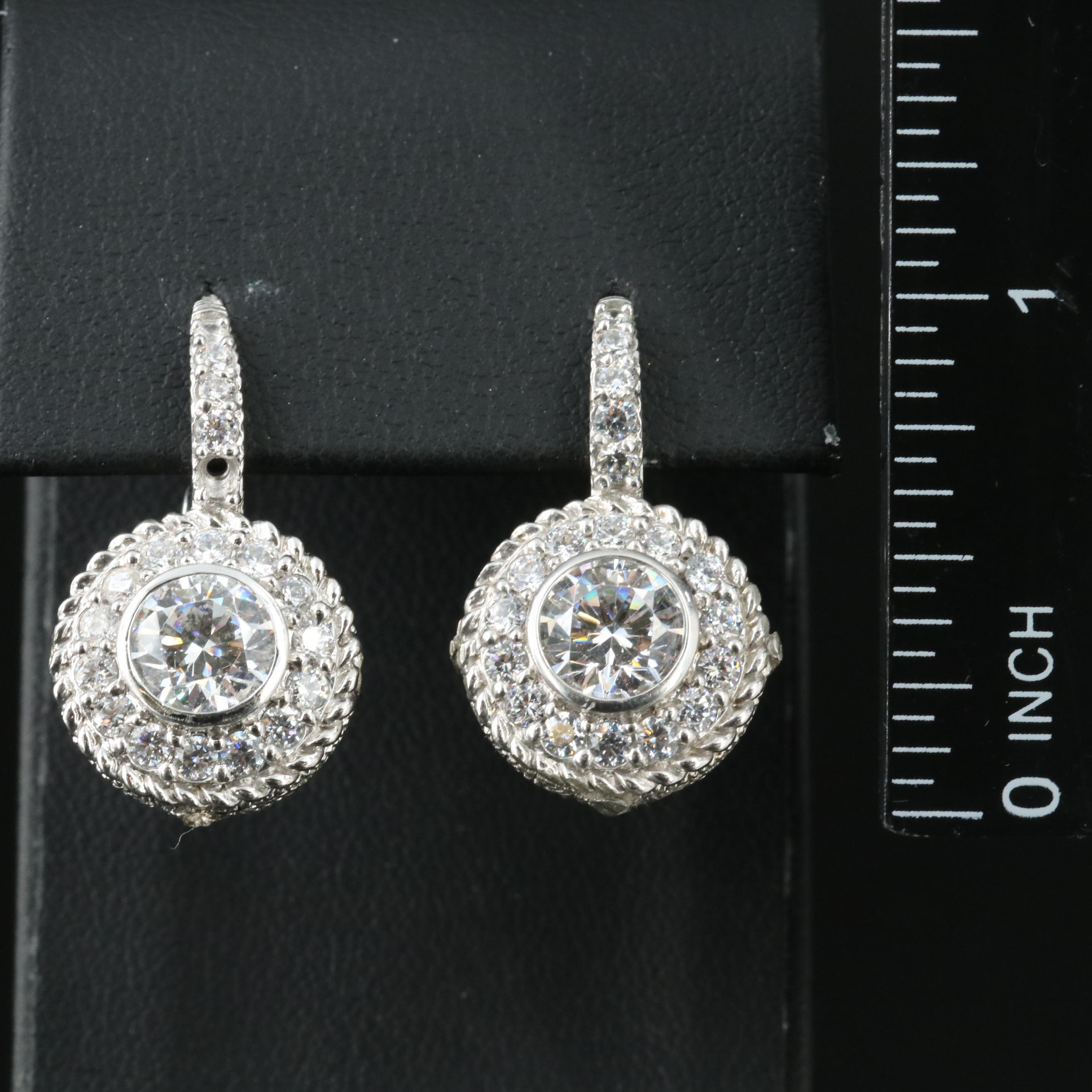 Judith Ripka Sterling Cubic Zirconia Earrings