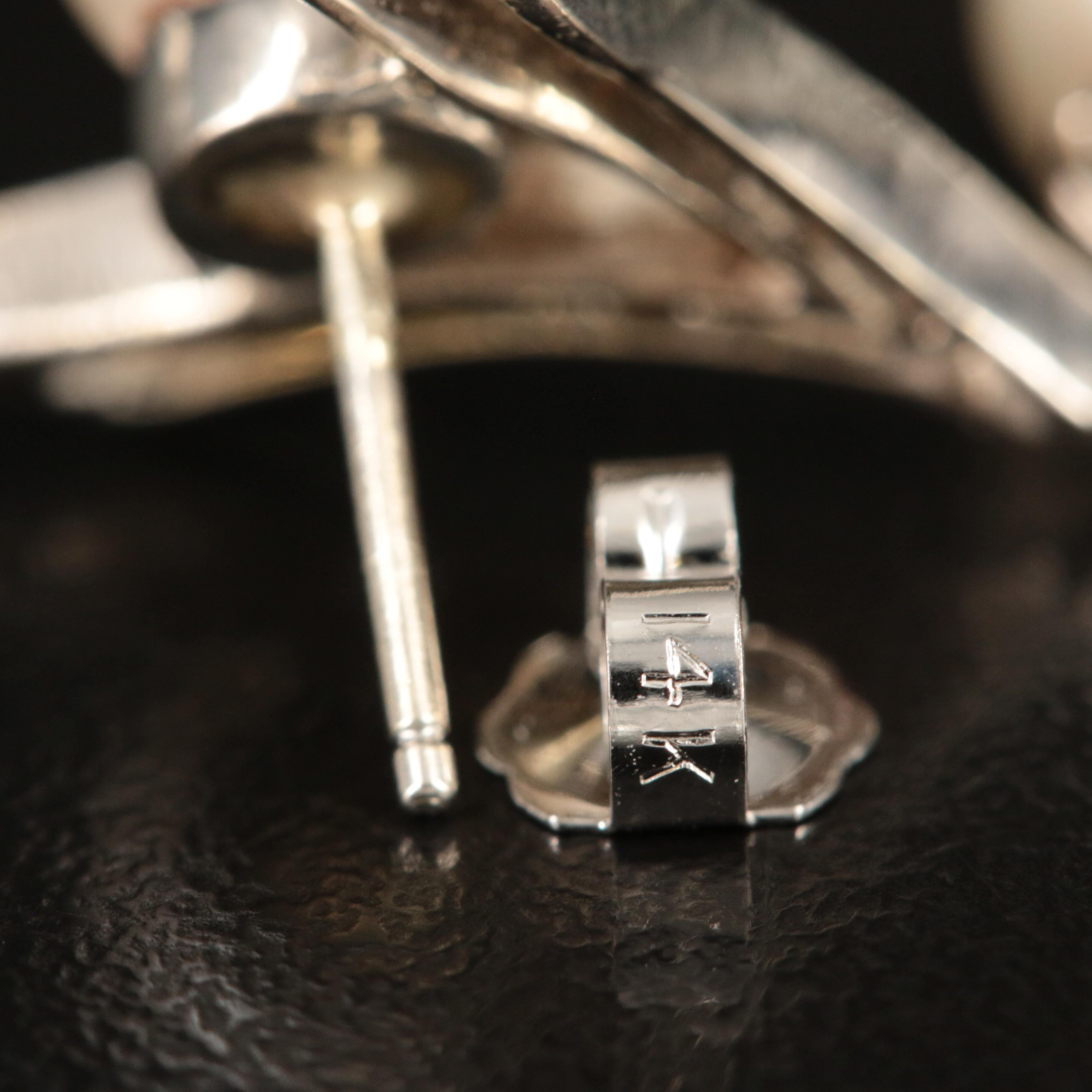 14K Pearl and Diamond Earrings