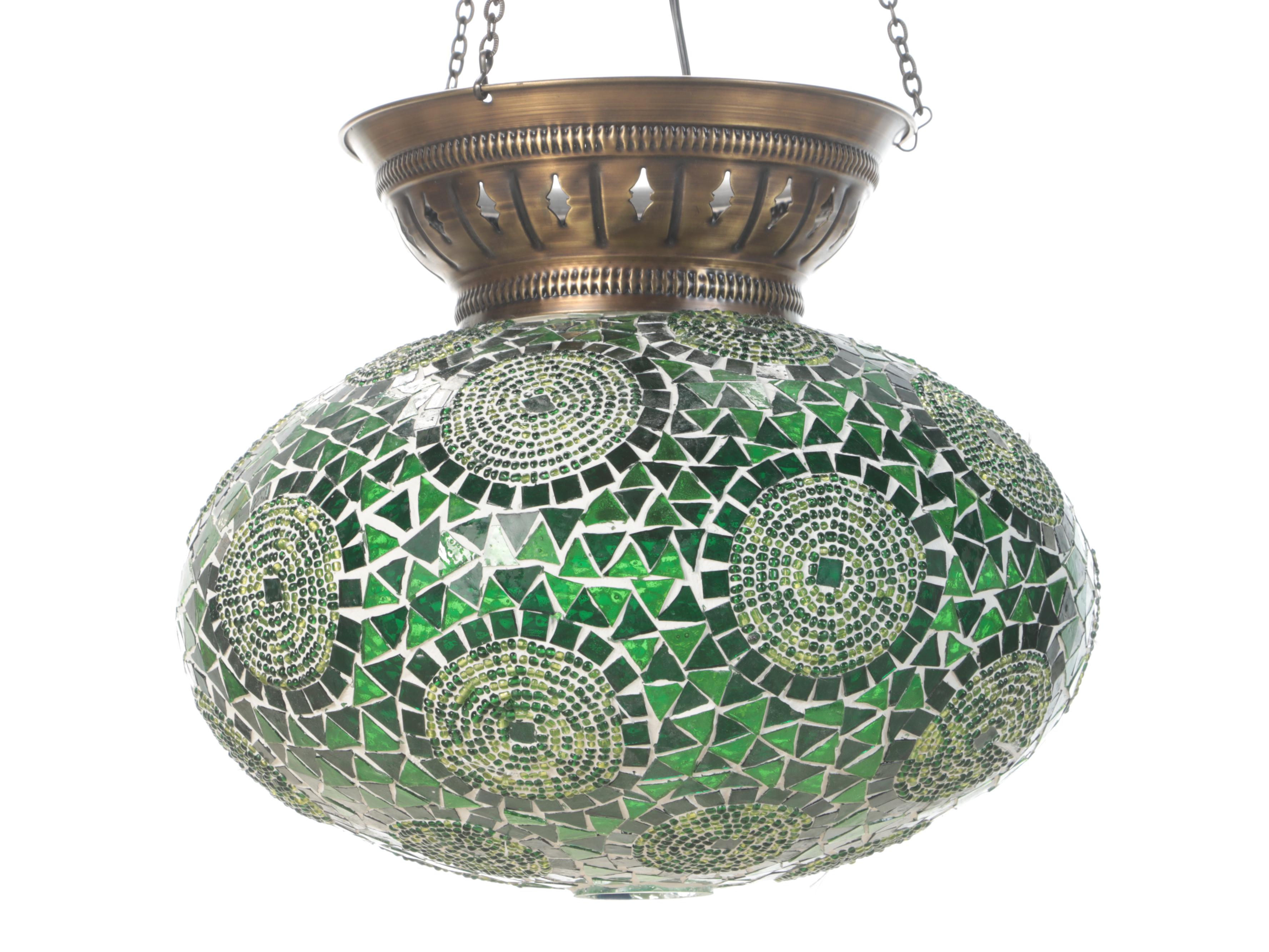 Green Mosaic Glass Pendant Light