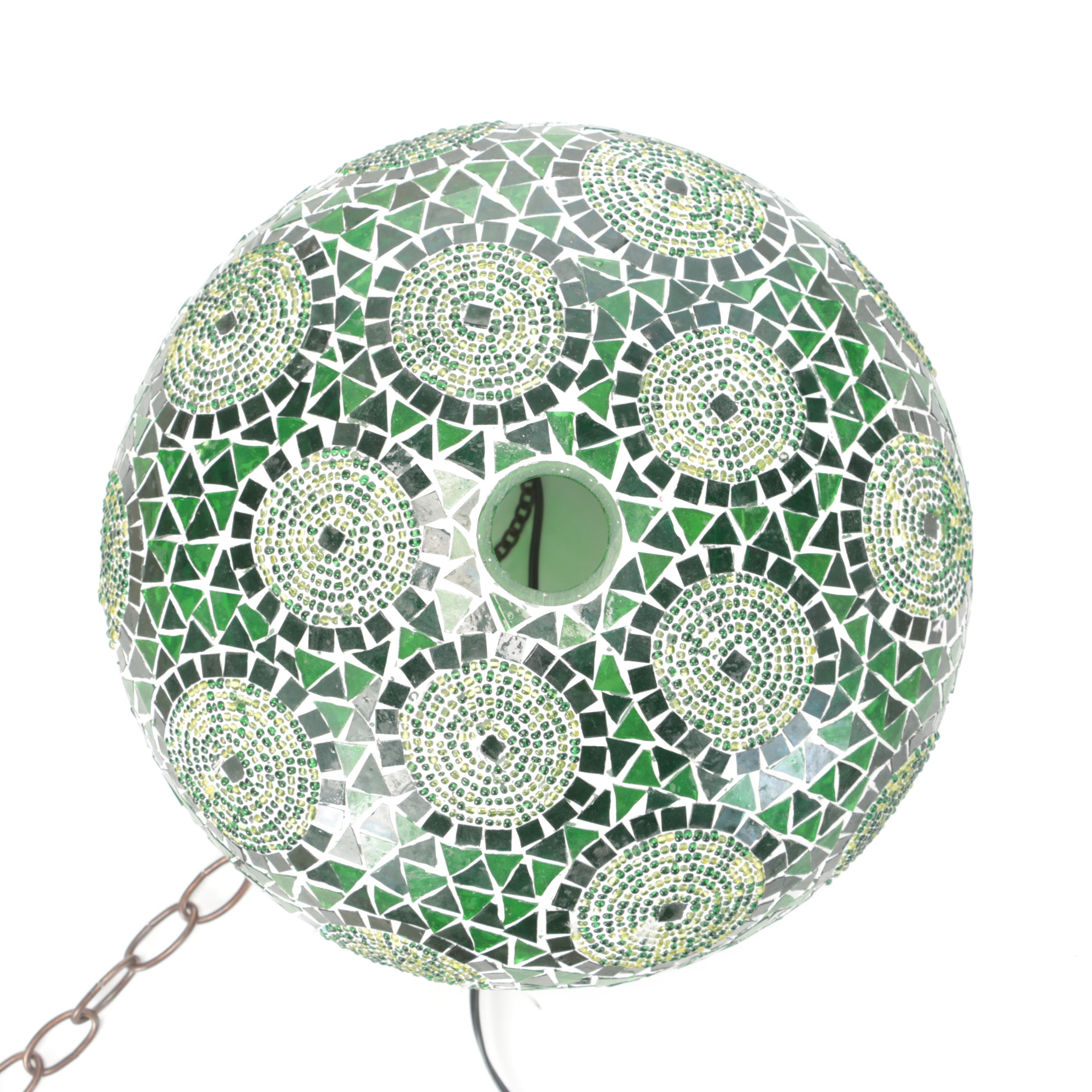 Green Mosaic Glass Pendant Light