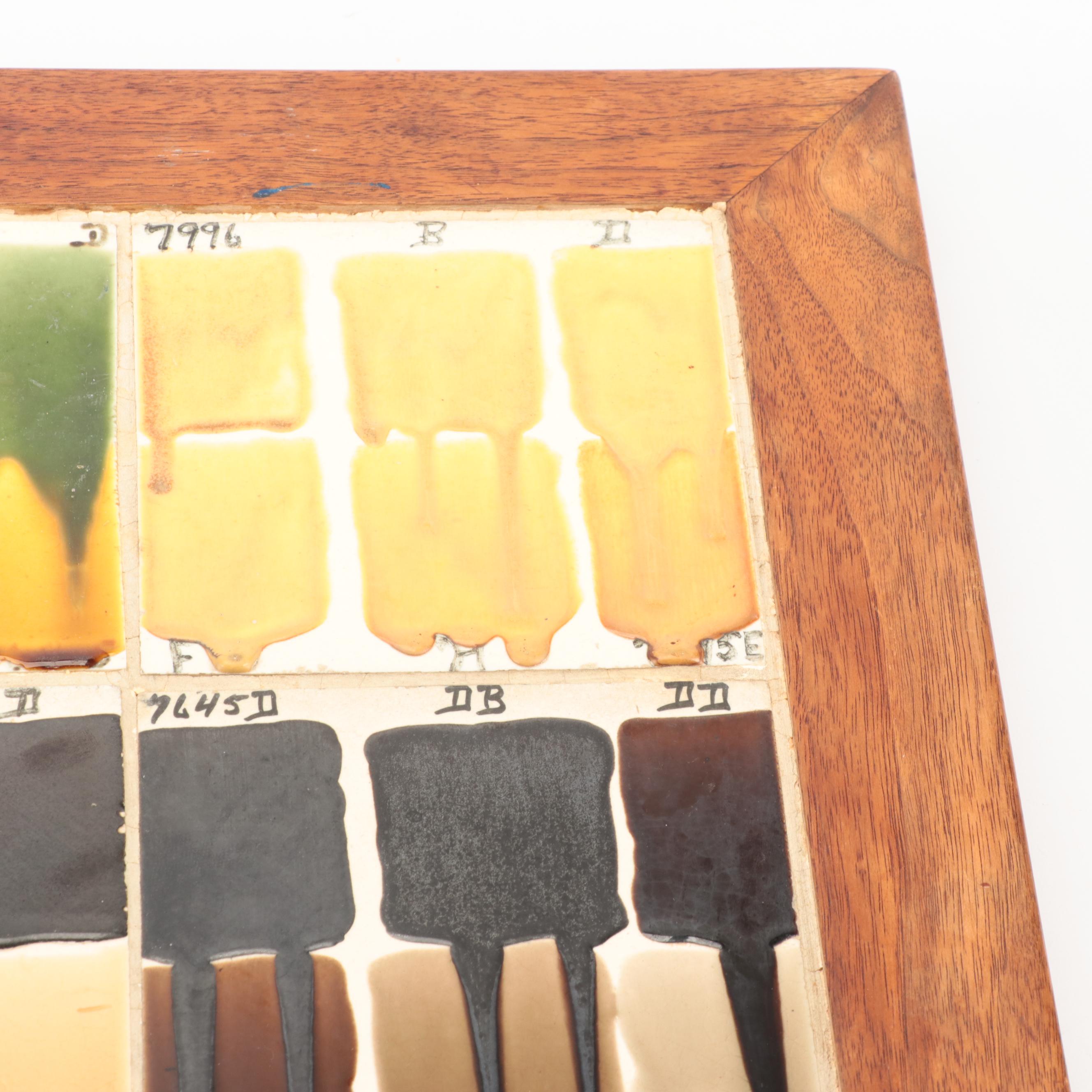 Rookwood Pottery Studio Glaze Test Tile Display