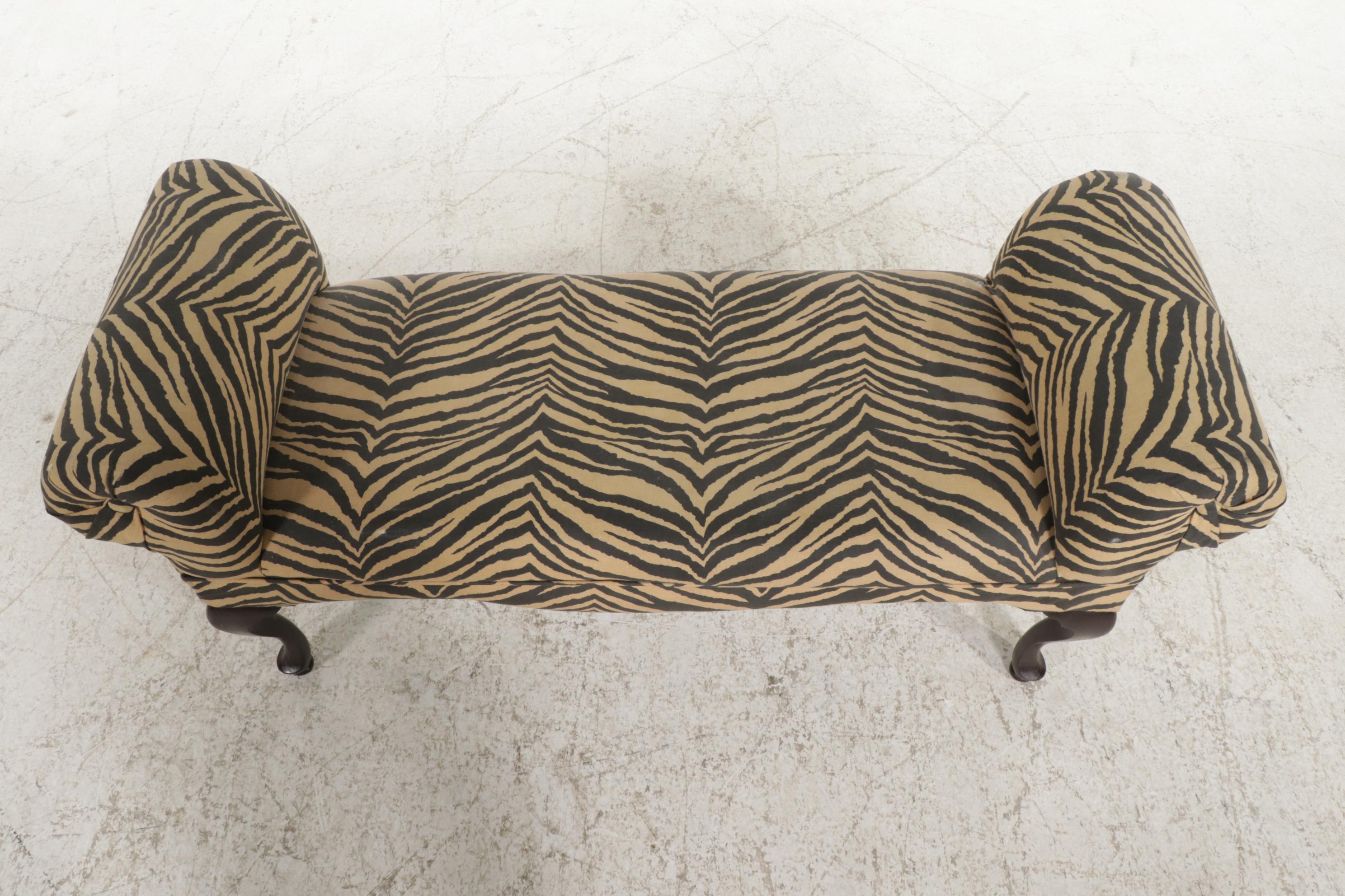 The Rose Hill Co. Upholstered Scroll Arm Bench