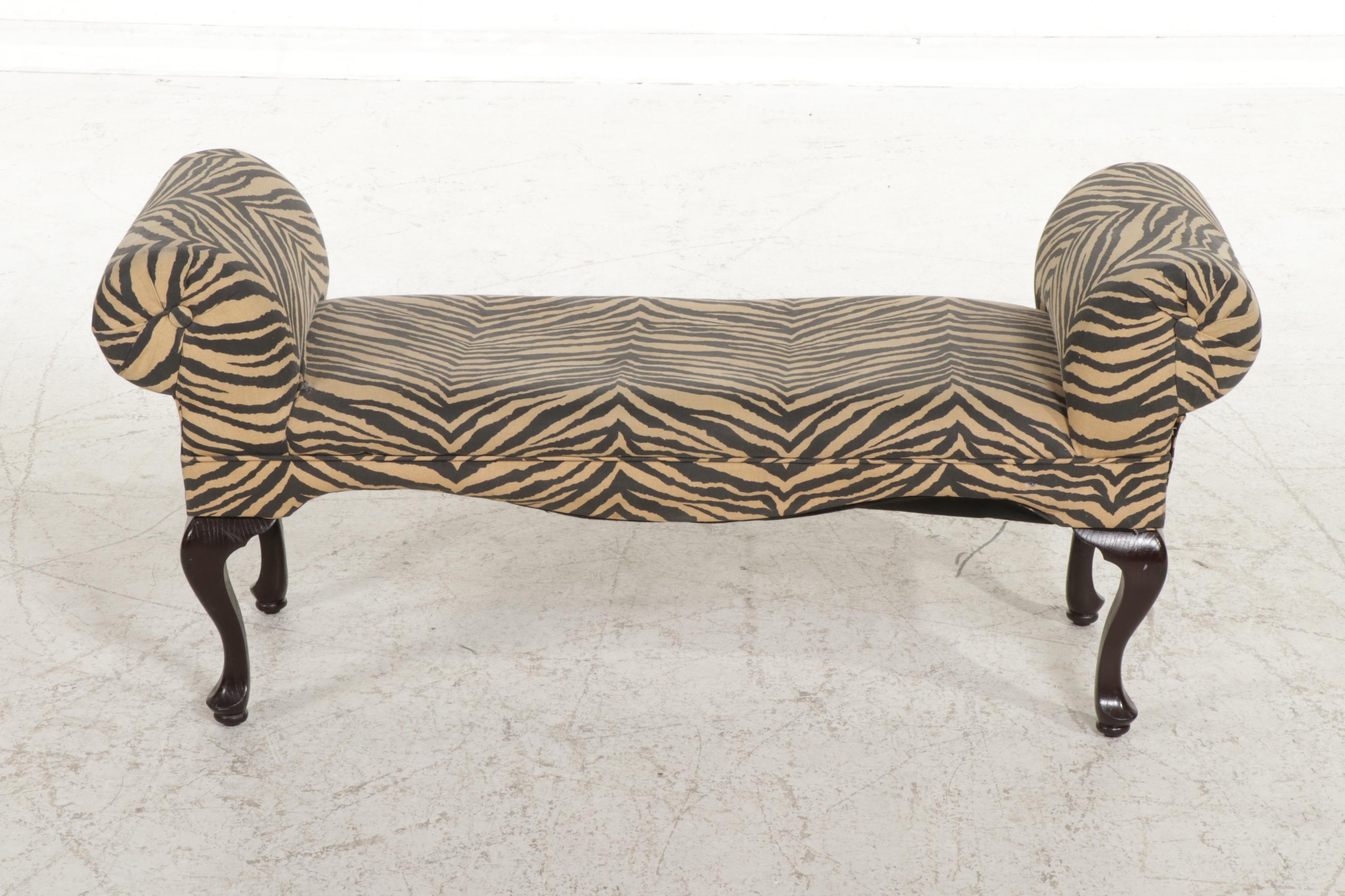 The Rose Hill Co. Upholstered Scroll Arm Bench