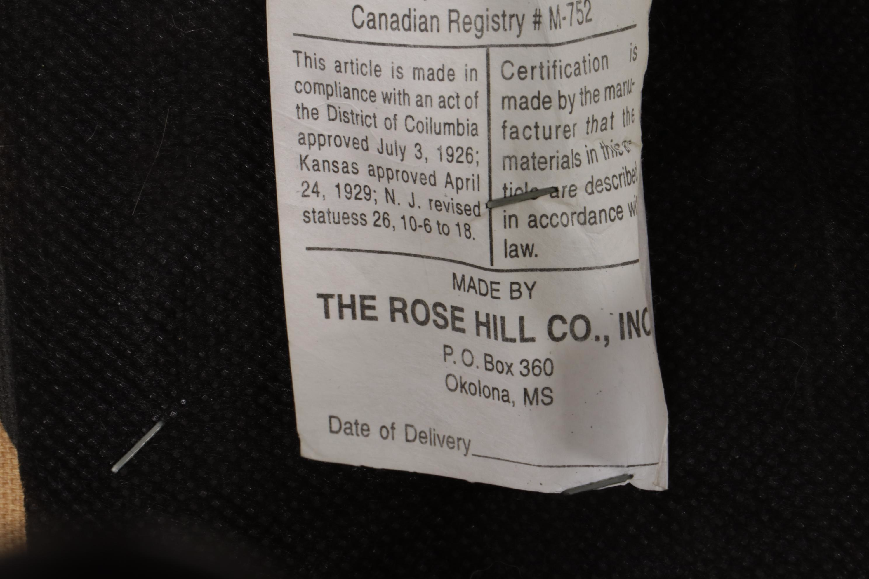 The Rose Hill Co. Upholstered Scroll Arm Bench