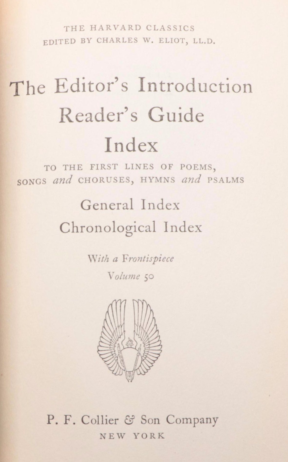 "The Harvard Classics" Complete Set Edited by Charles W. Eliot, Early 20th C.