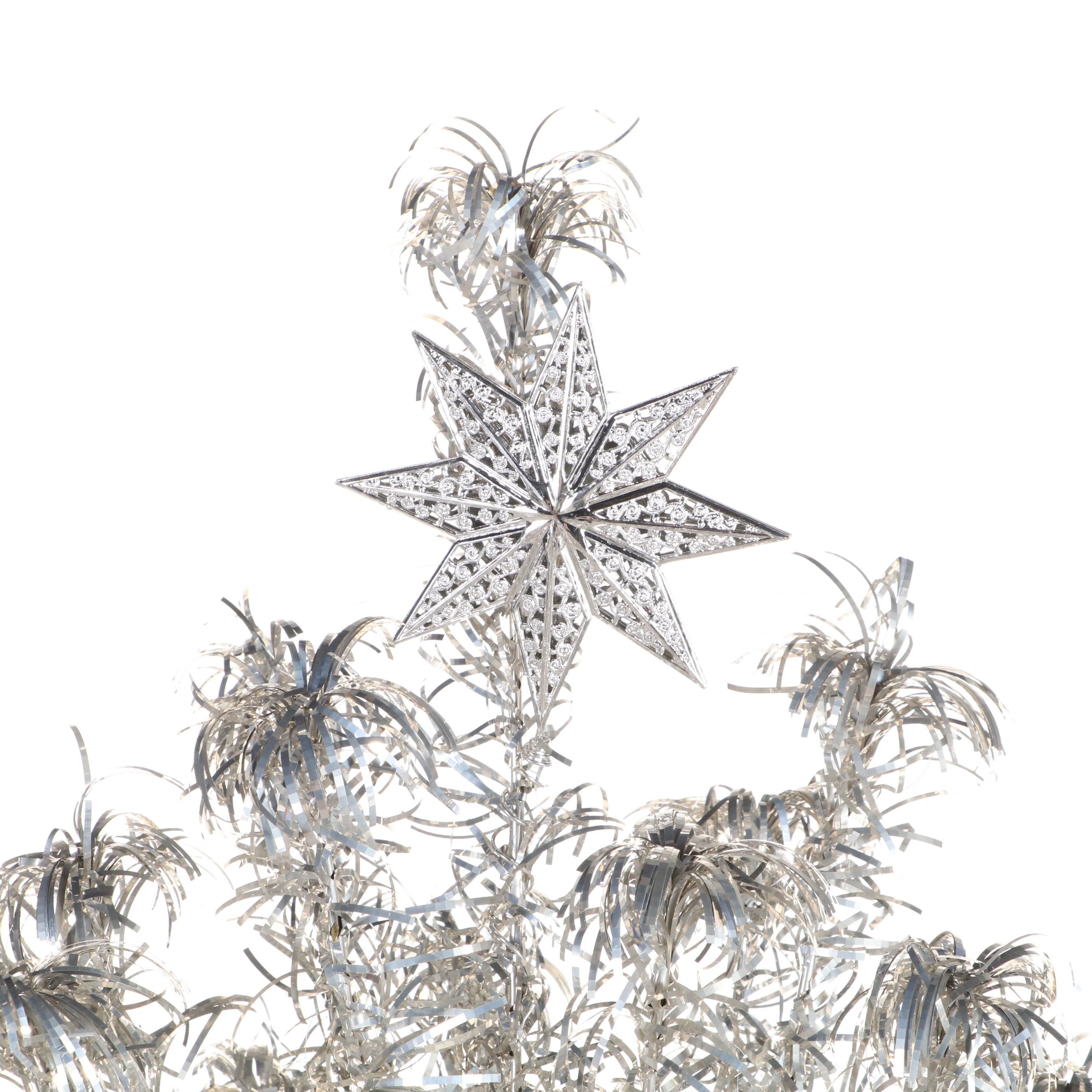 Aluminum Christmas Tree with Revolving Stand, Mid-20th Century