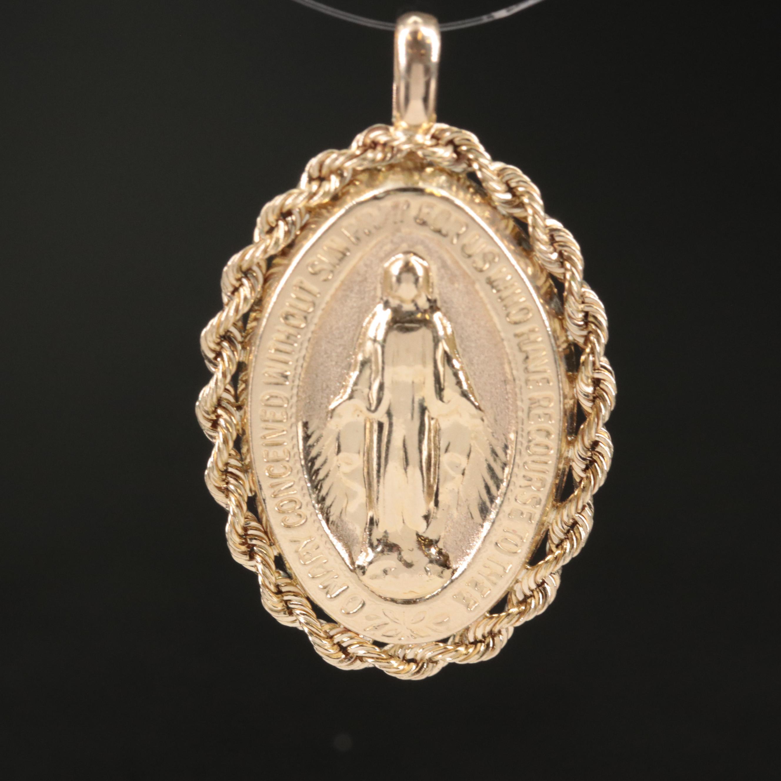 10K Virgin Mary Pendant