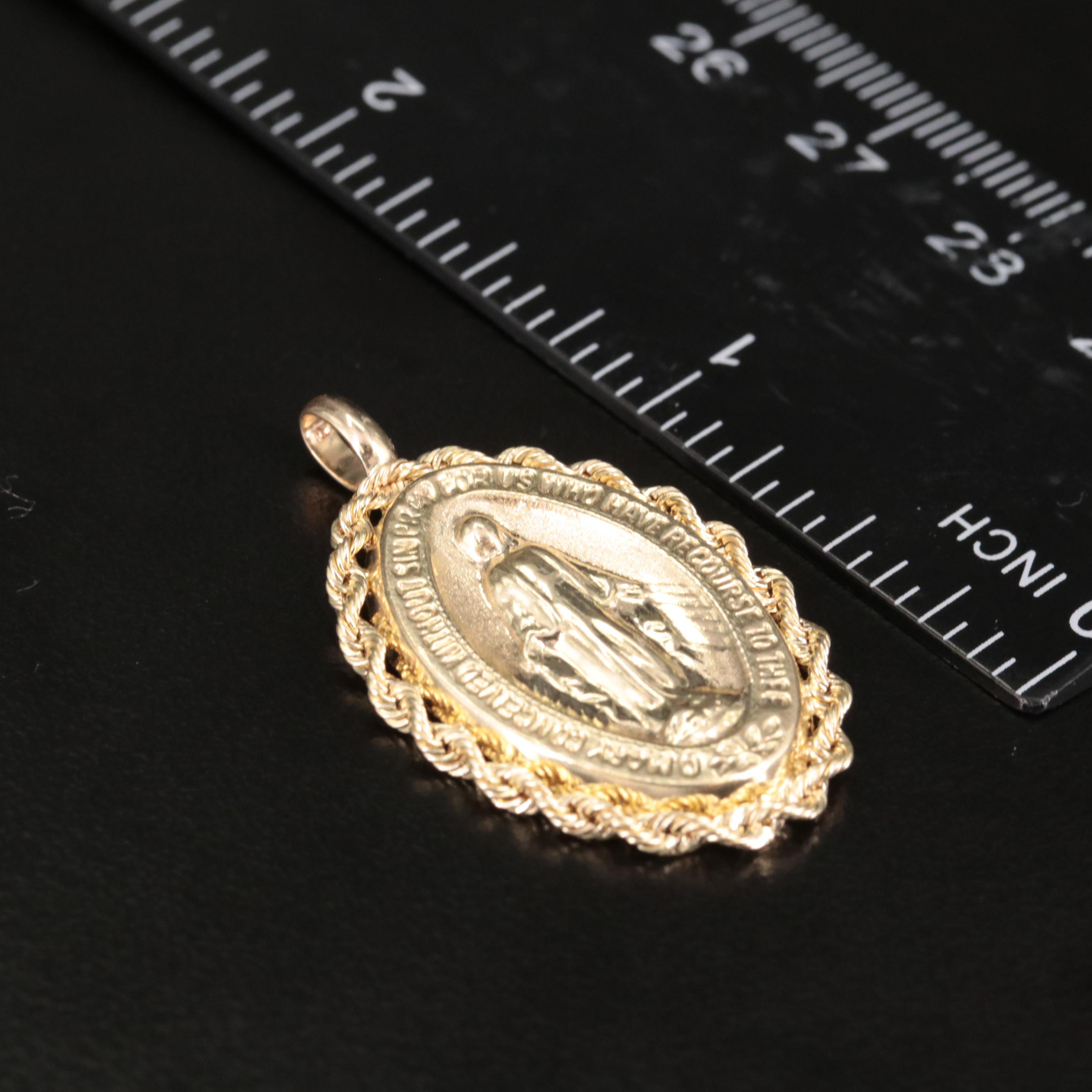 10K Virgin Mary Pendant