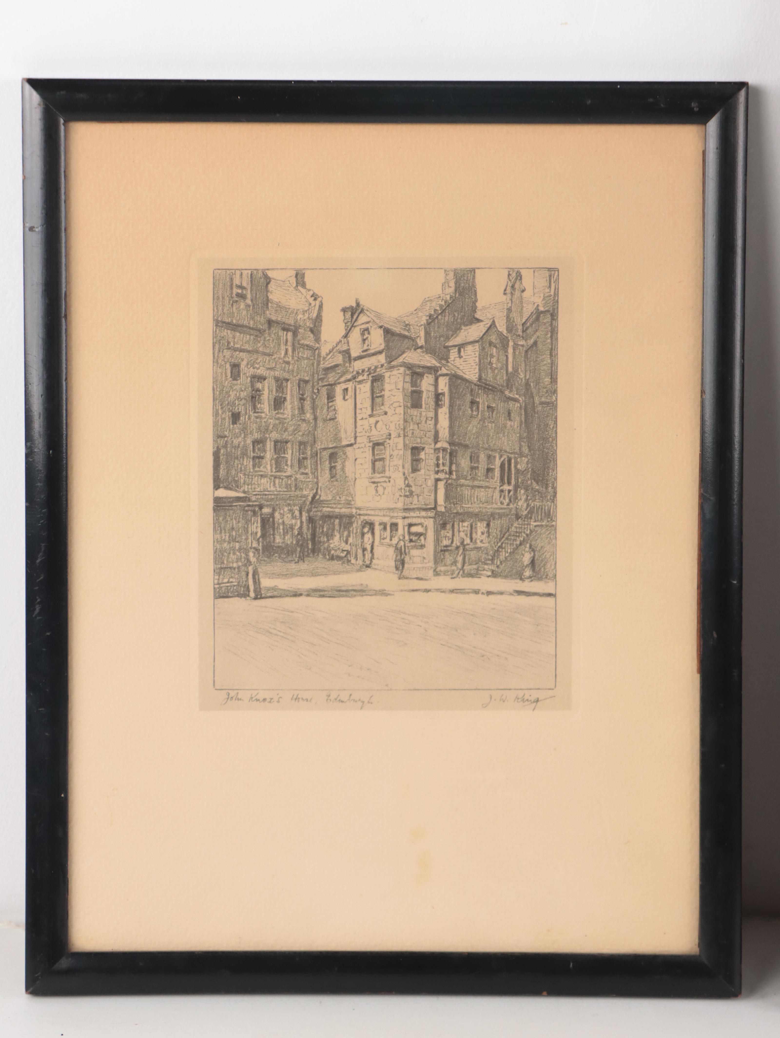 Architectural Prints Including Hand-Colored Engraving "Pantheon, Oxford St."