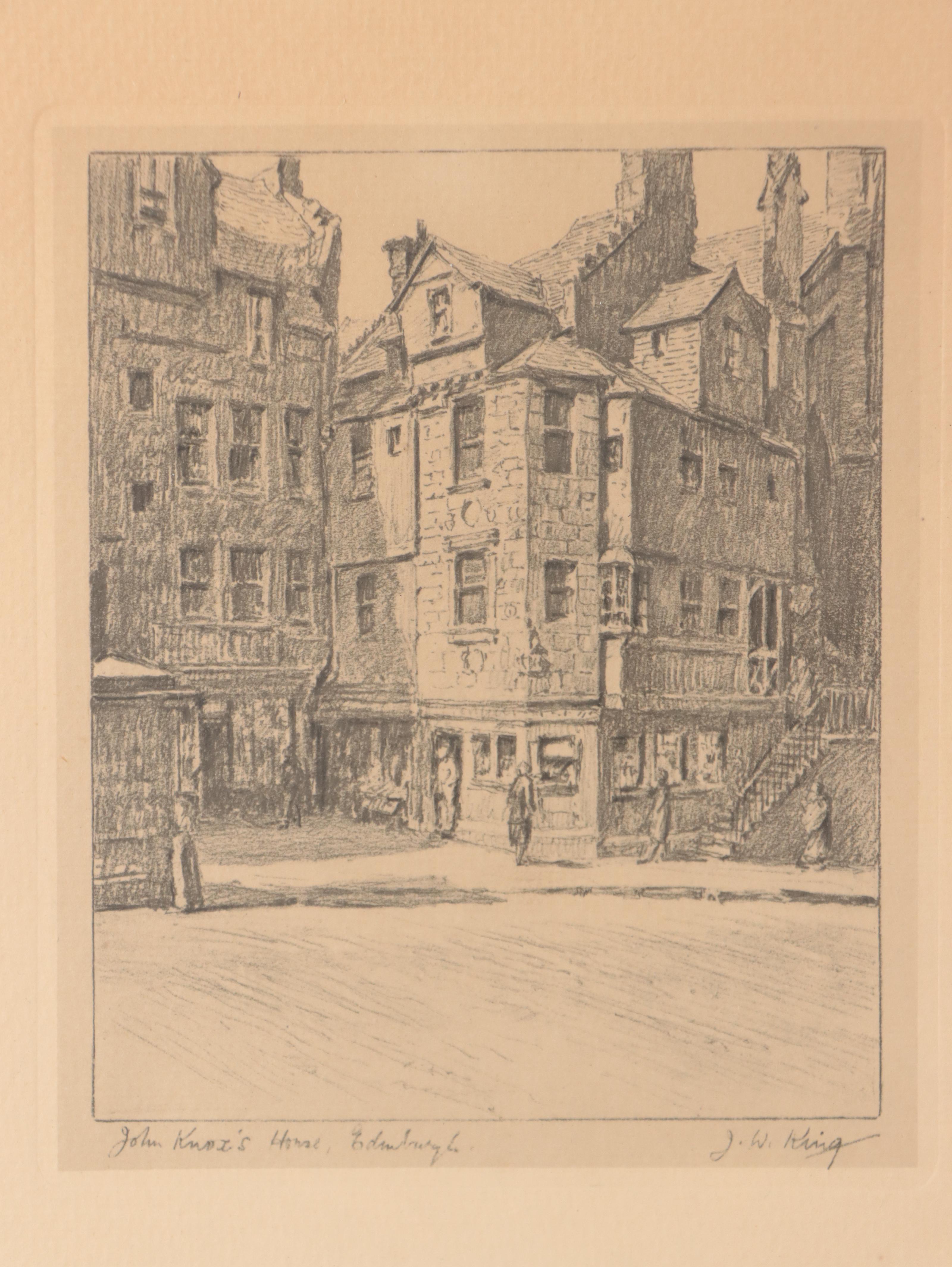 Architectural Prints Including Hand-Colored Engraving "Pantheon, Oxford St."