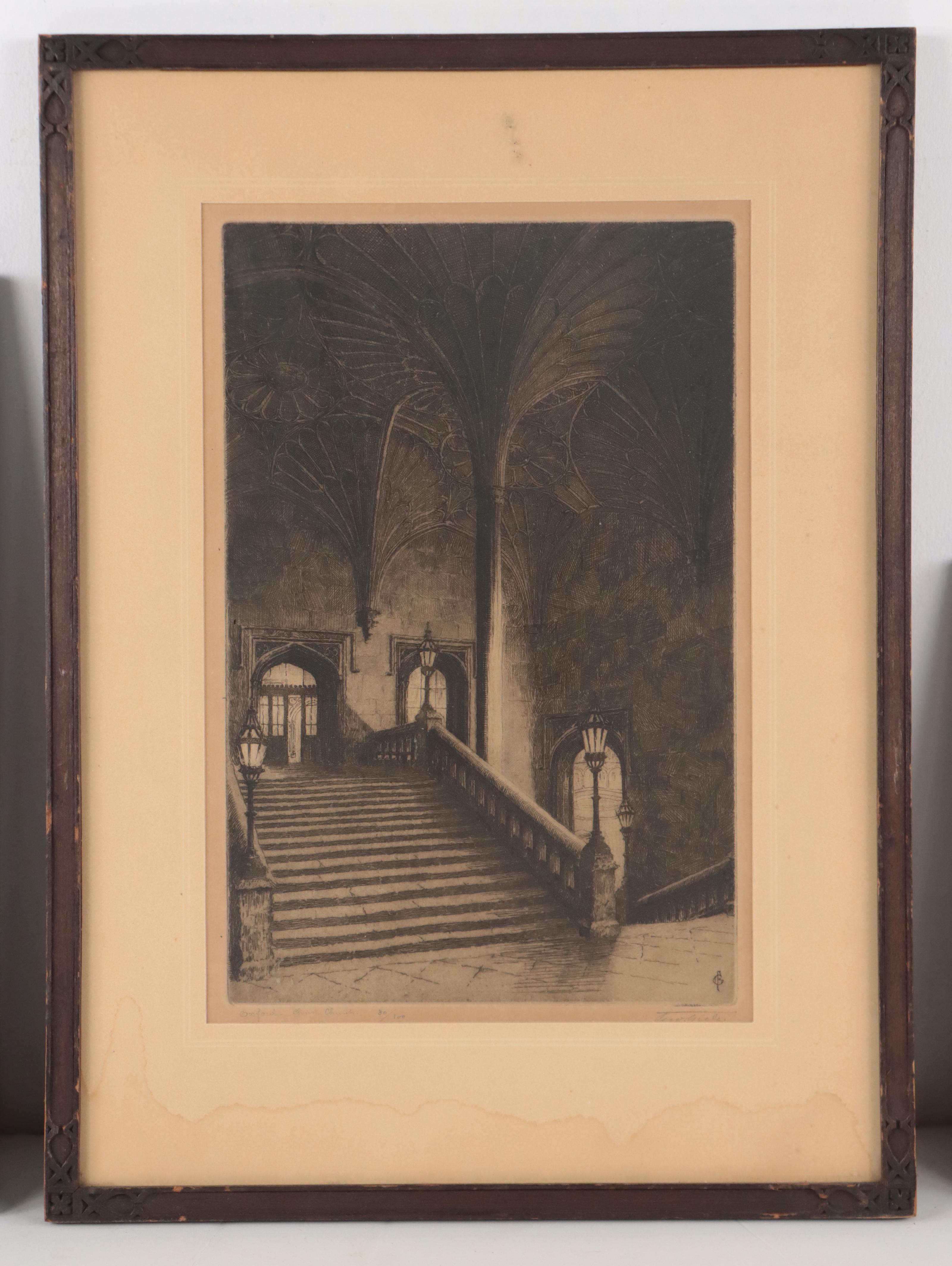 Architectural Prints Including Hand-Colored Engraving "Pantheon, Oxford St."