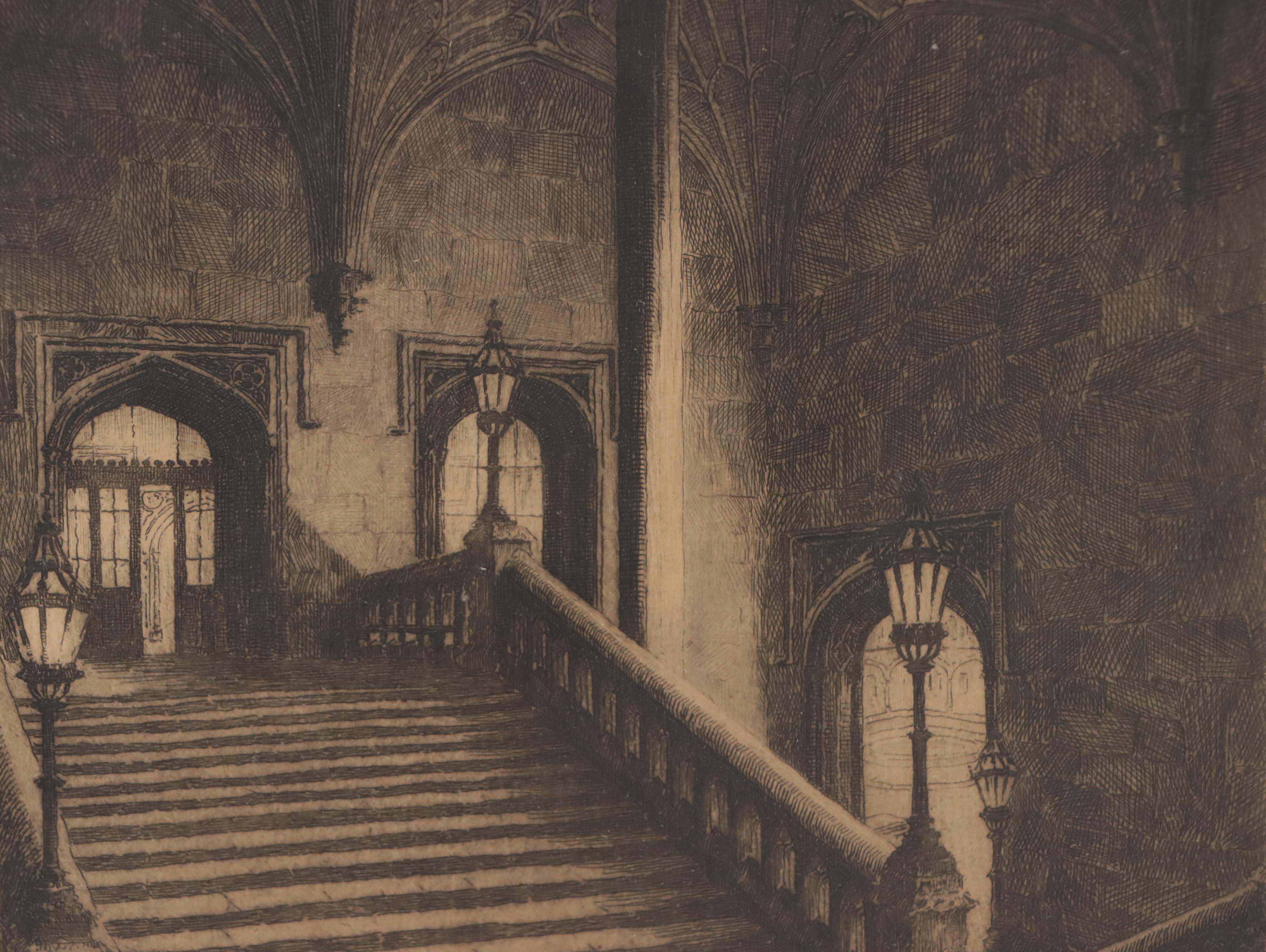 Architectural Prints Including Hand-Colored Engraving "Pantheon, Oxford St."