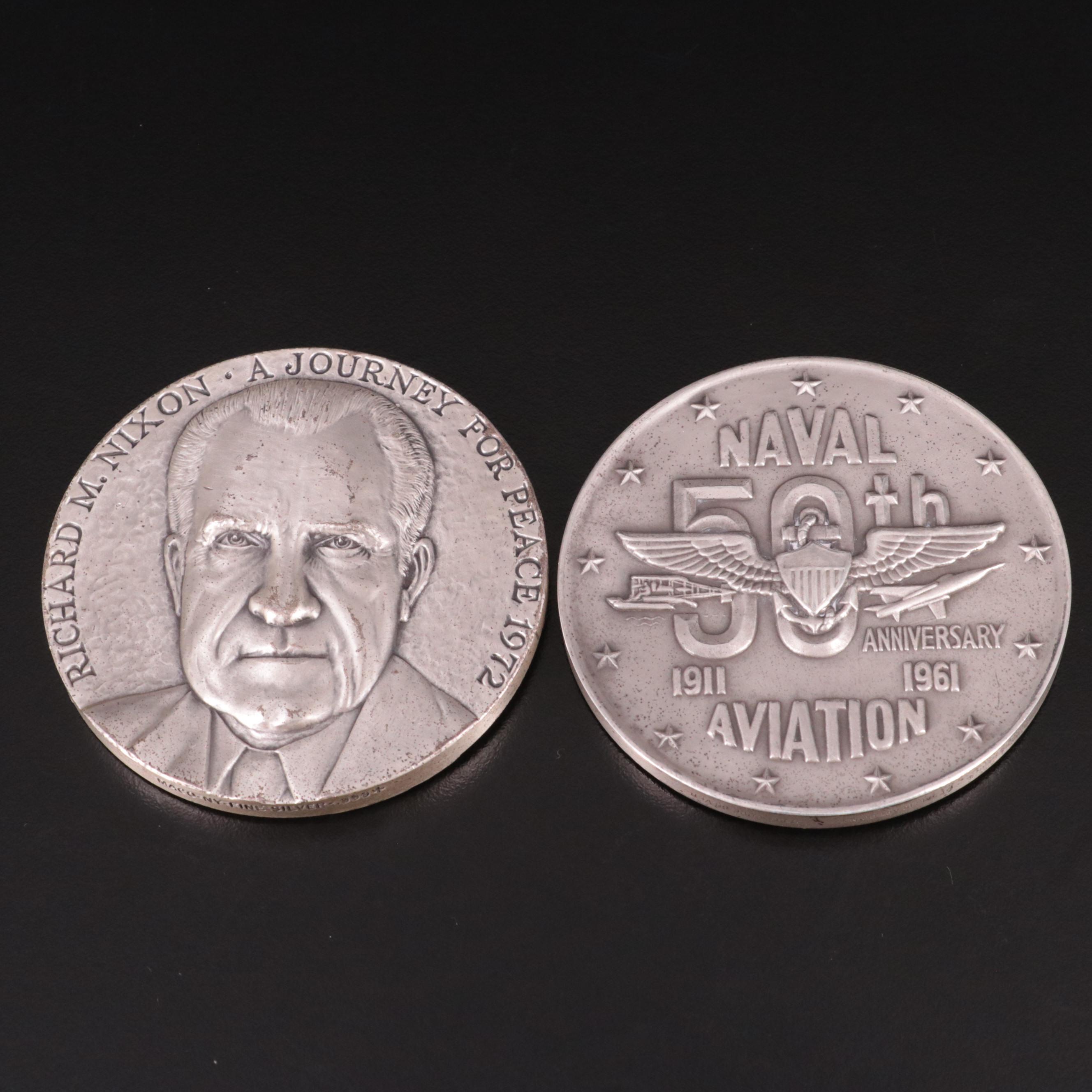 Two Large .999 Silver Medals
