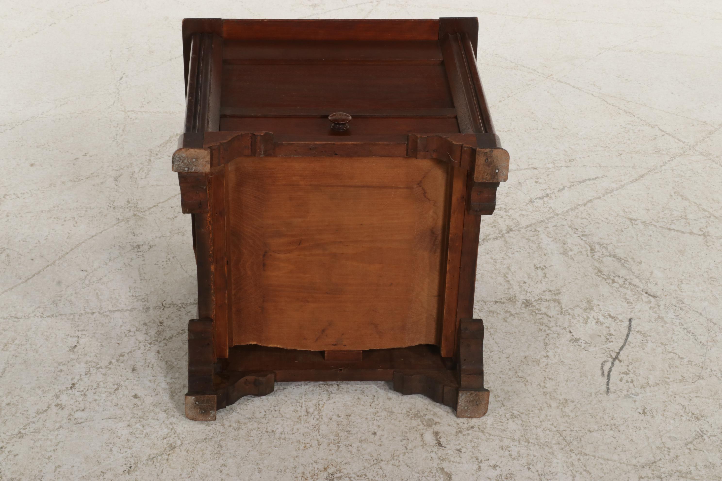 Victorian Walnut Commode Cabinet with C.C. Thompson Chamber Pot