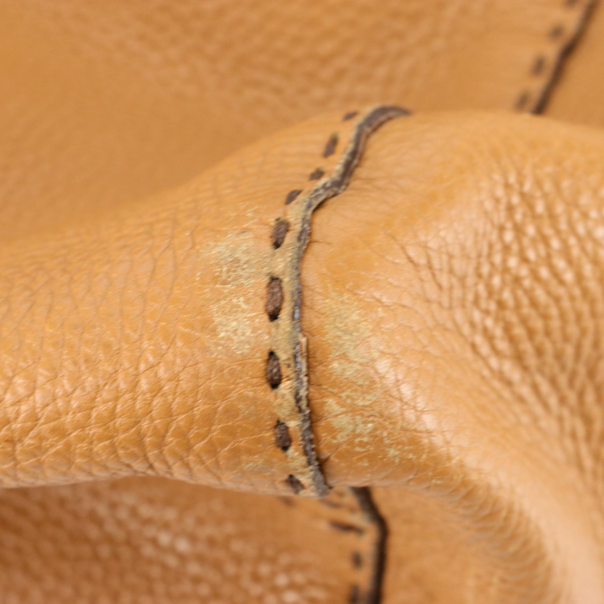 Prada Shoulder Bag in Brown Pebbled Leather with Oversized Clasp Hardware