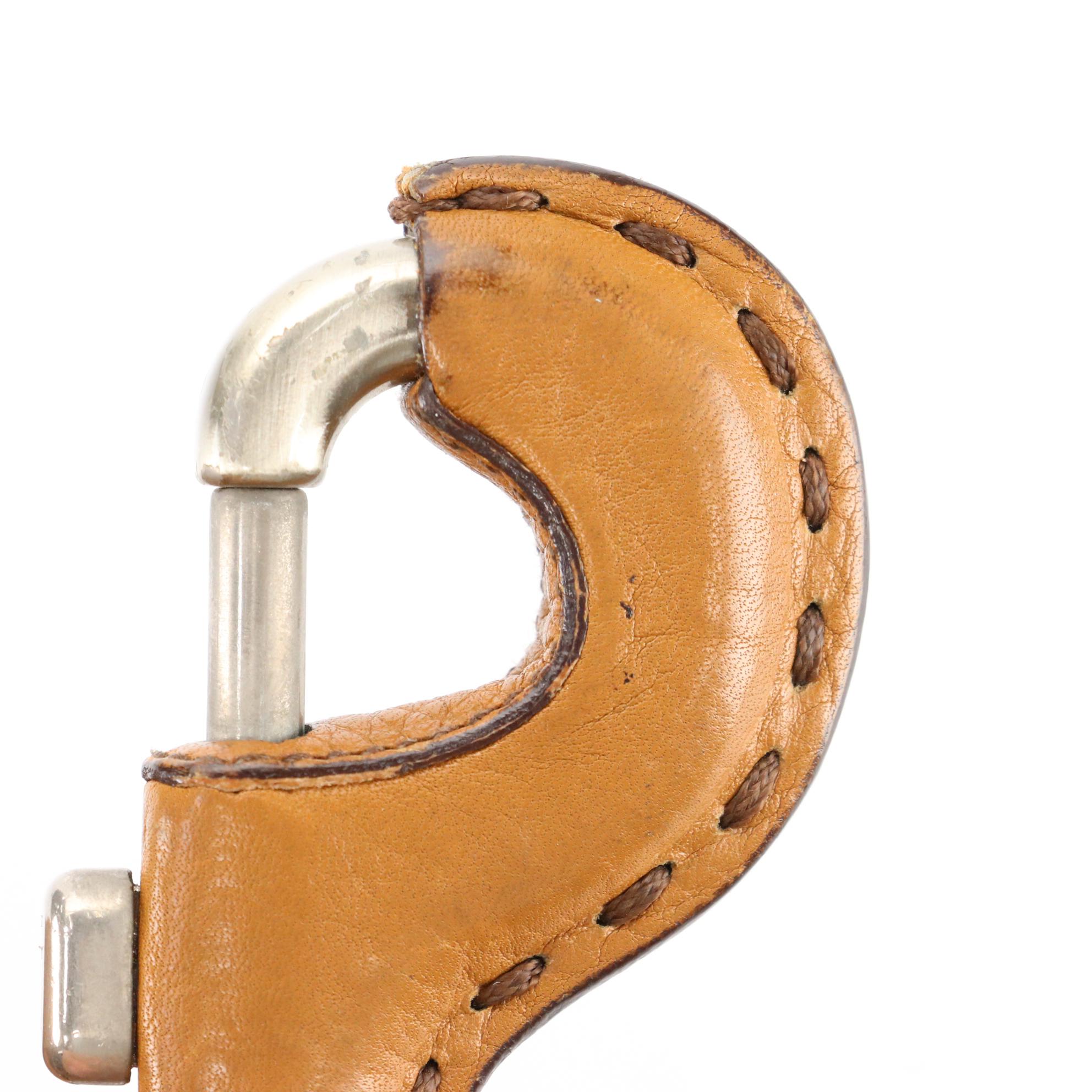 Prada Shoulder Bag in Brown Pebbled Leather with Oversized Clasp Hardware