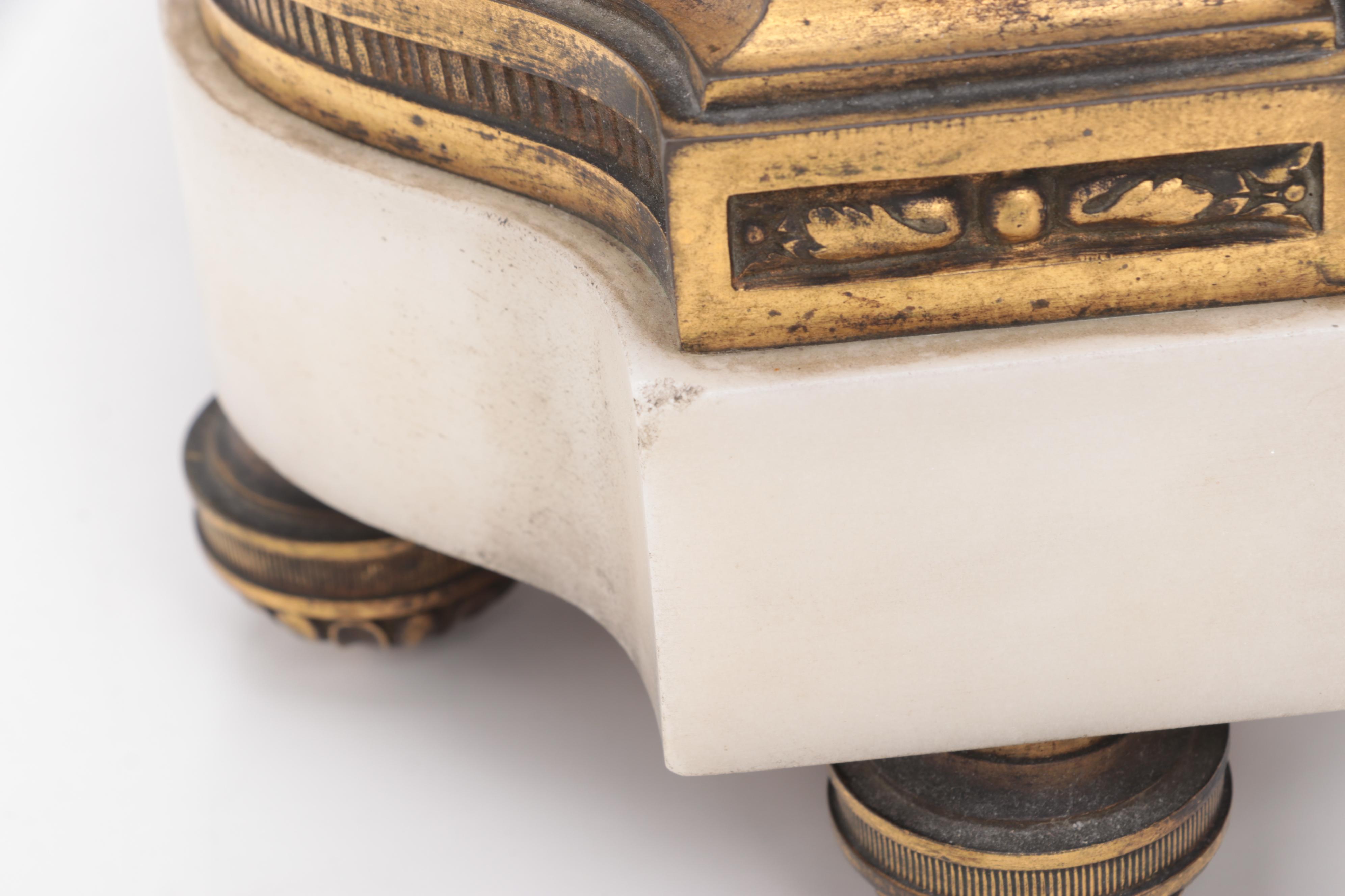 Antide Janvier French Empire Gilt Brass and Marble Mantel Clock, 19th C.