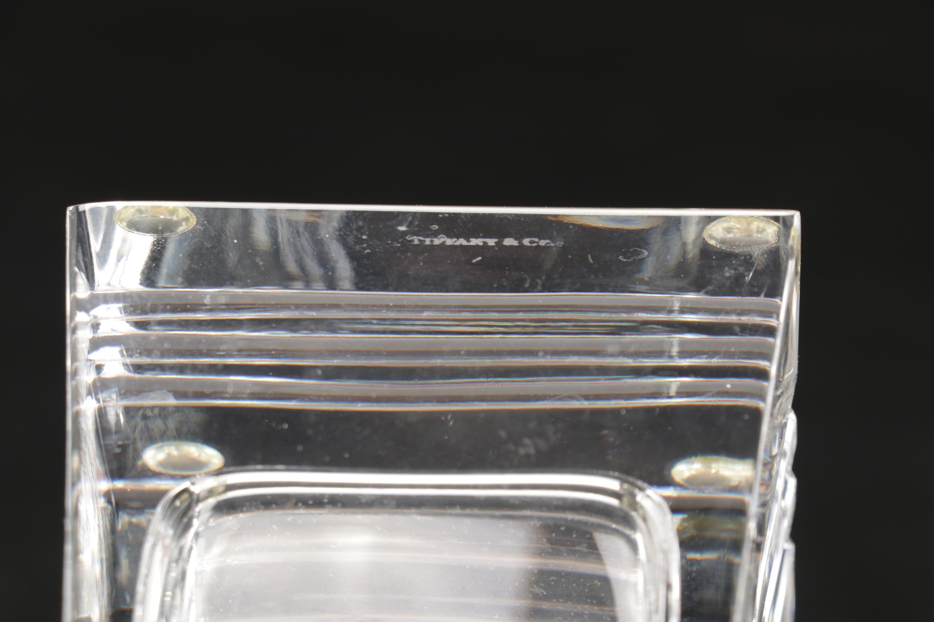 Tiffany & Co. "Metropolis" Crystal Vase and Toasting Champagne Flutes