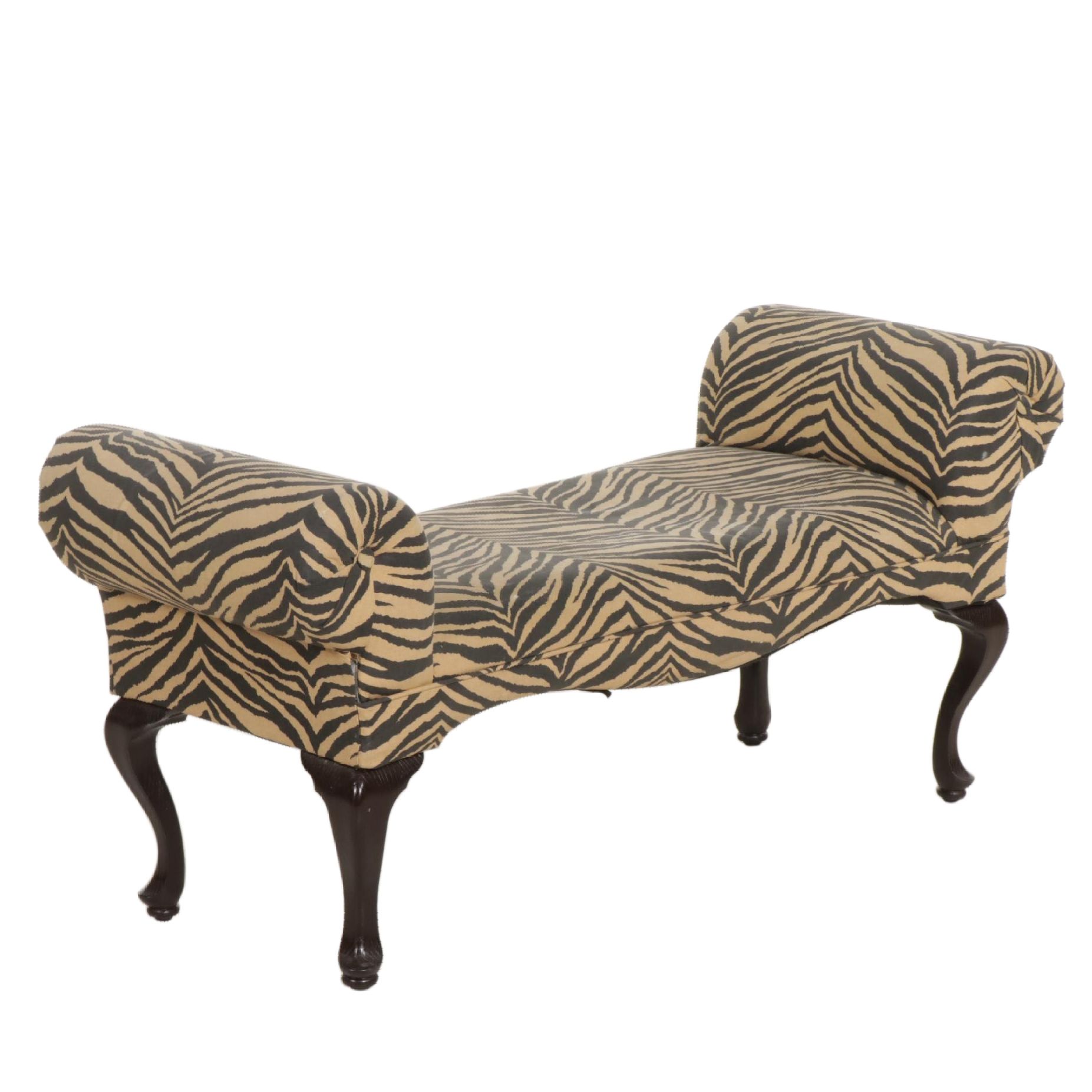 The Rose Hill Co. Upholstered Scroll Arm Bench