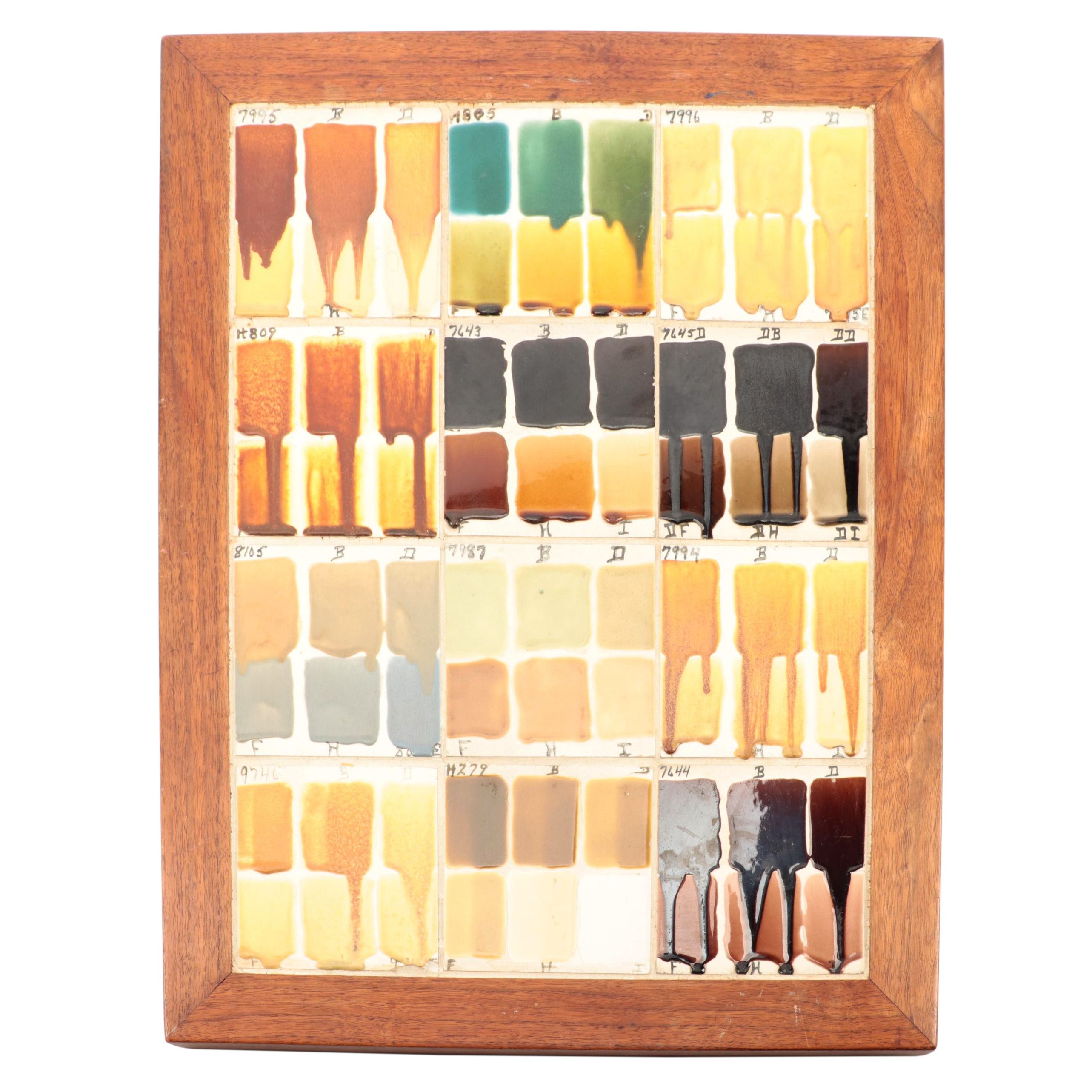 Rookwood Pottery Studio Glaze Test Tile Display