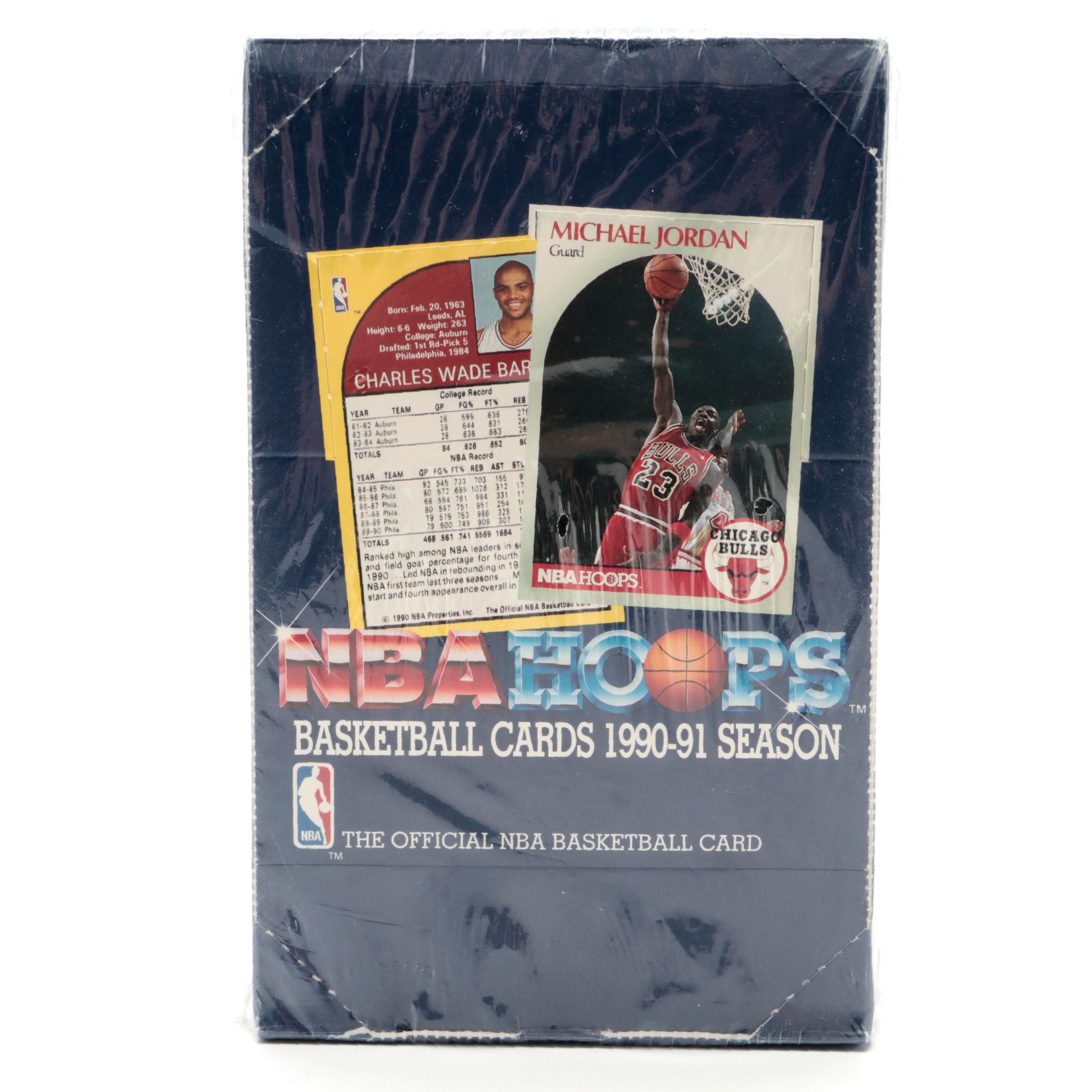 1990–1991 NBA Hoops Basketball Cards Factory Sealed Box