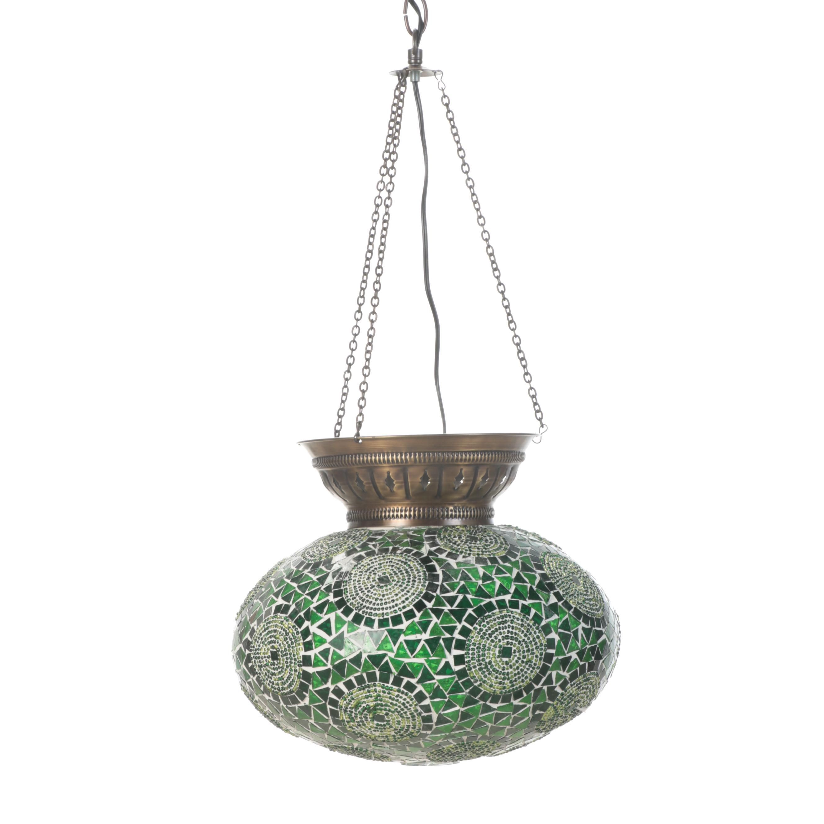 Green Mosaic Glass Pendant Light