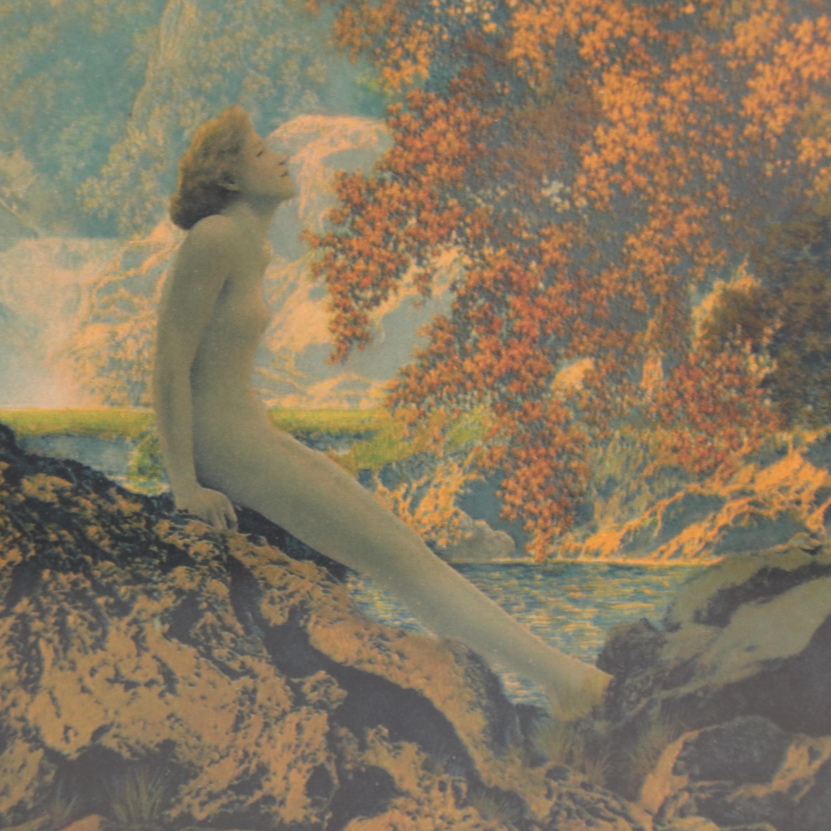 Chromolithograph After Maxfield Parrish "Dreaming," Circa 1930