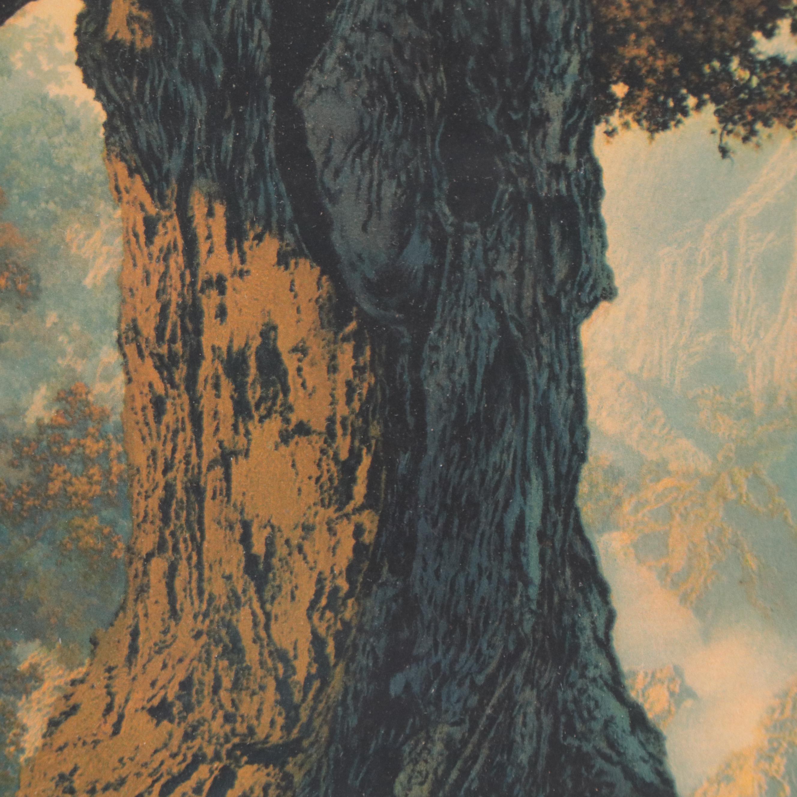 Chromolithograph After Maxfield Parrish "Dreaming," Circa 1930