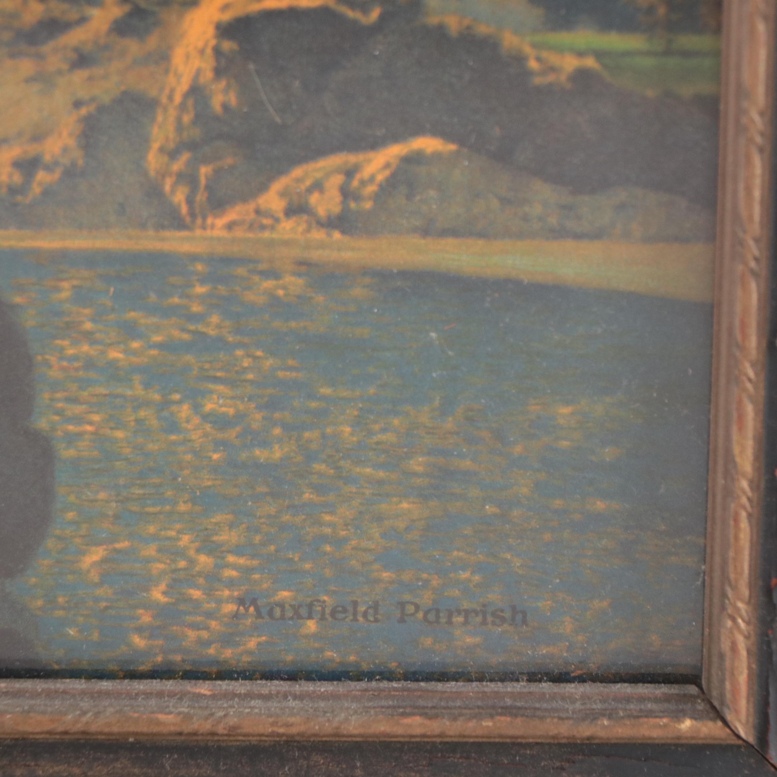 Chromolithograph After Maxfield Parrish "Dreaming," Circa 1930