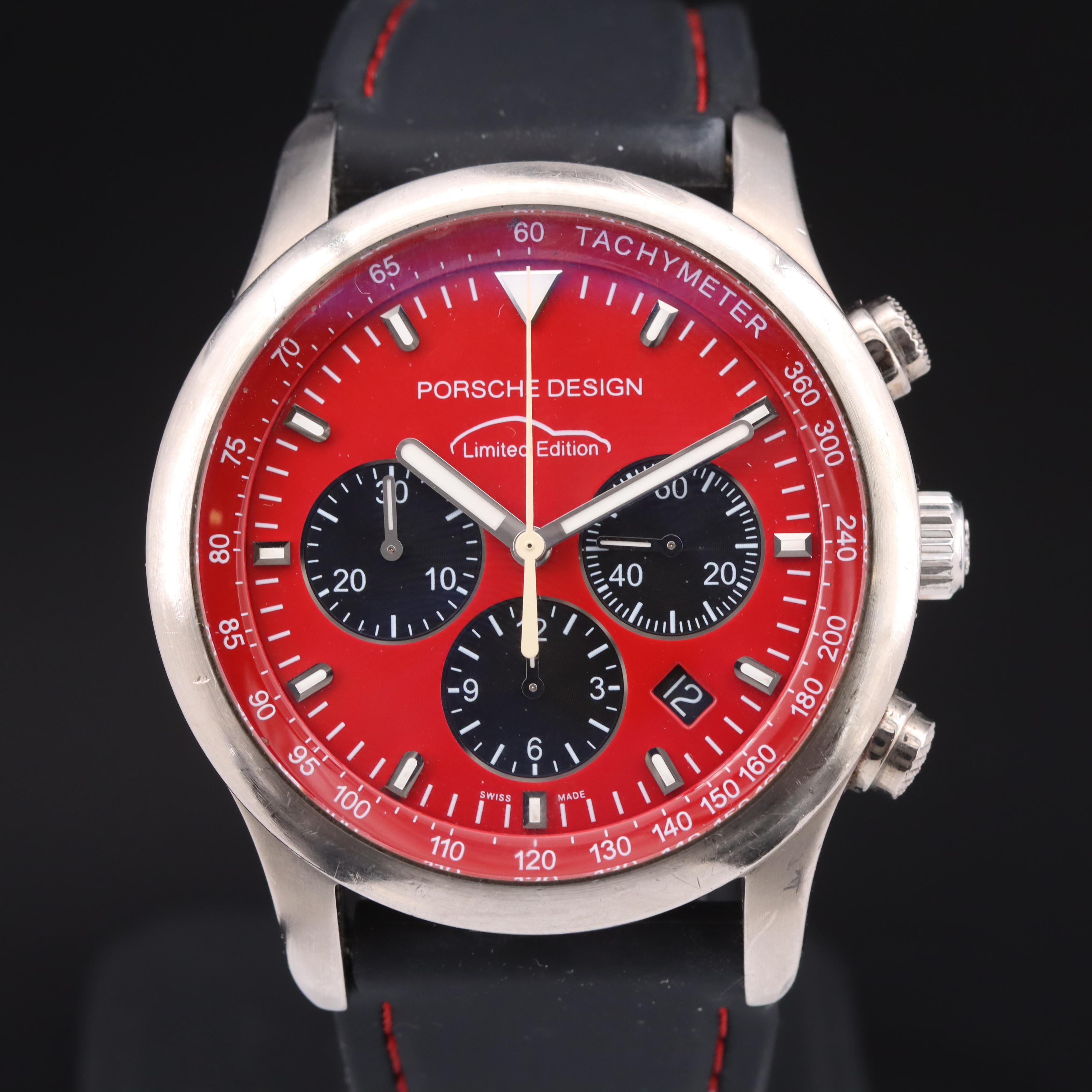 Porsche Design Titanium Chronograph Red Limited Automatic Watch