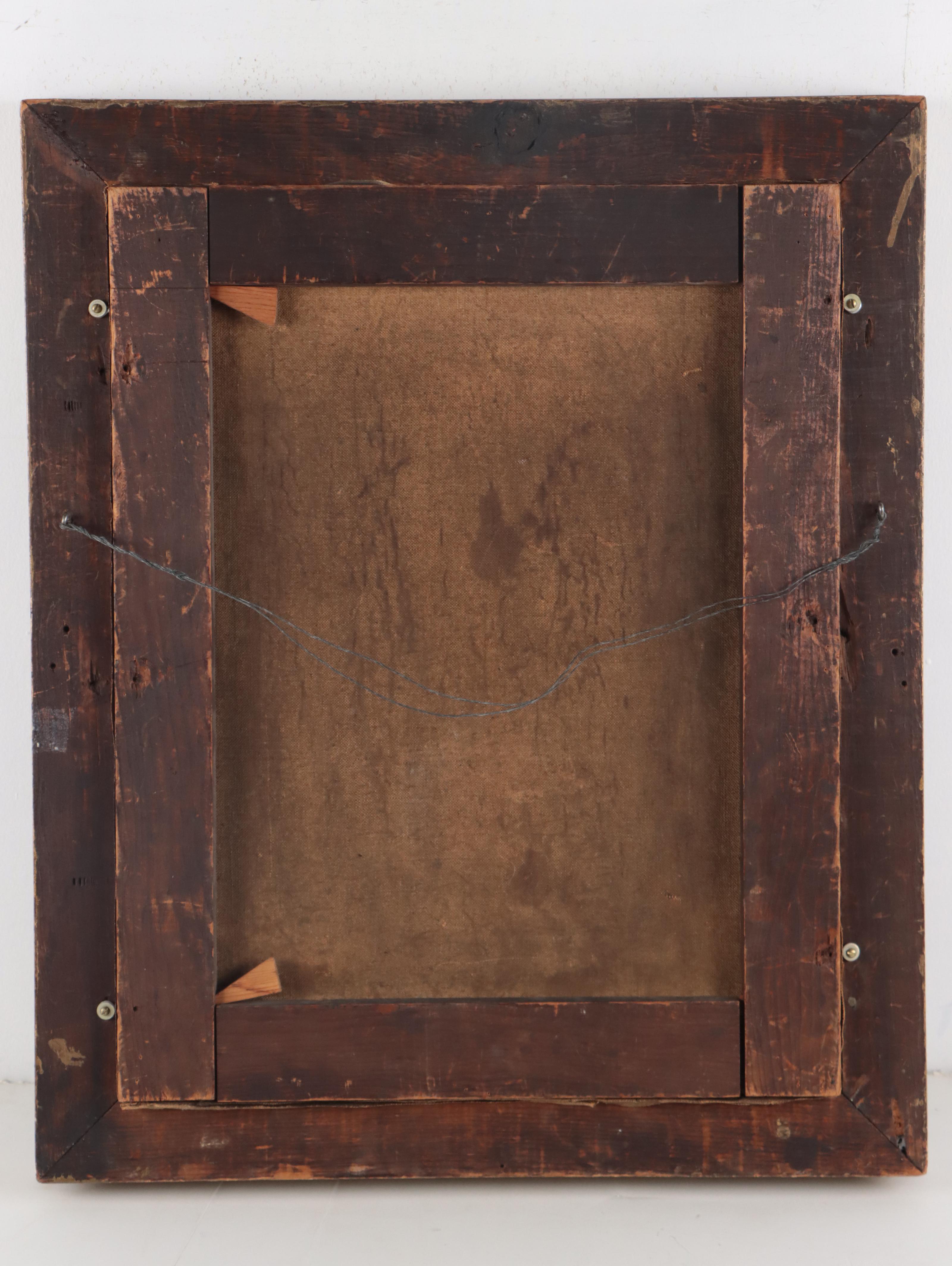 Oil Painting of Man Stringing a Cello, Mid-19th century