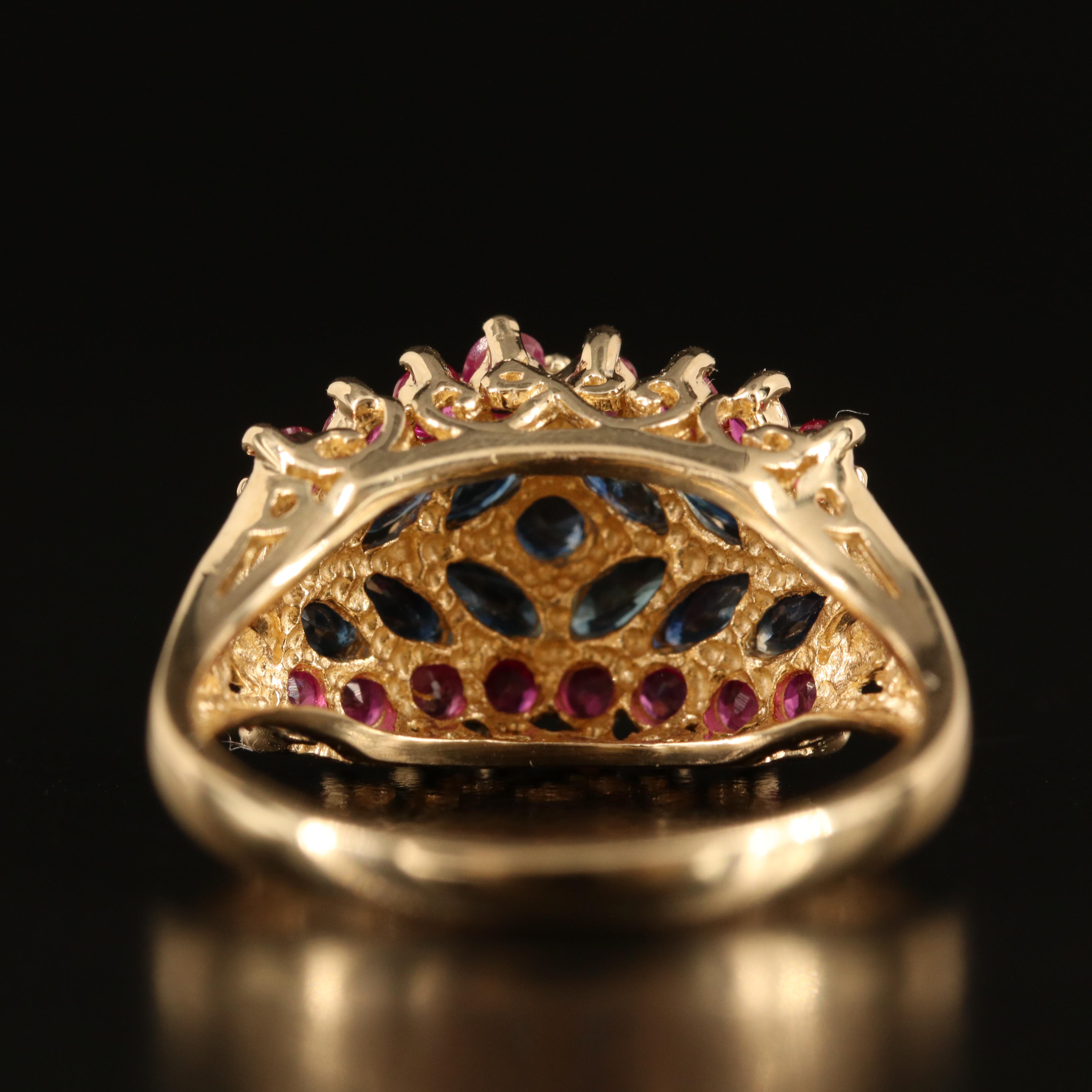 14K Sapphire and Ruby Ring