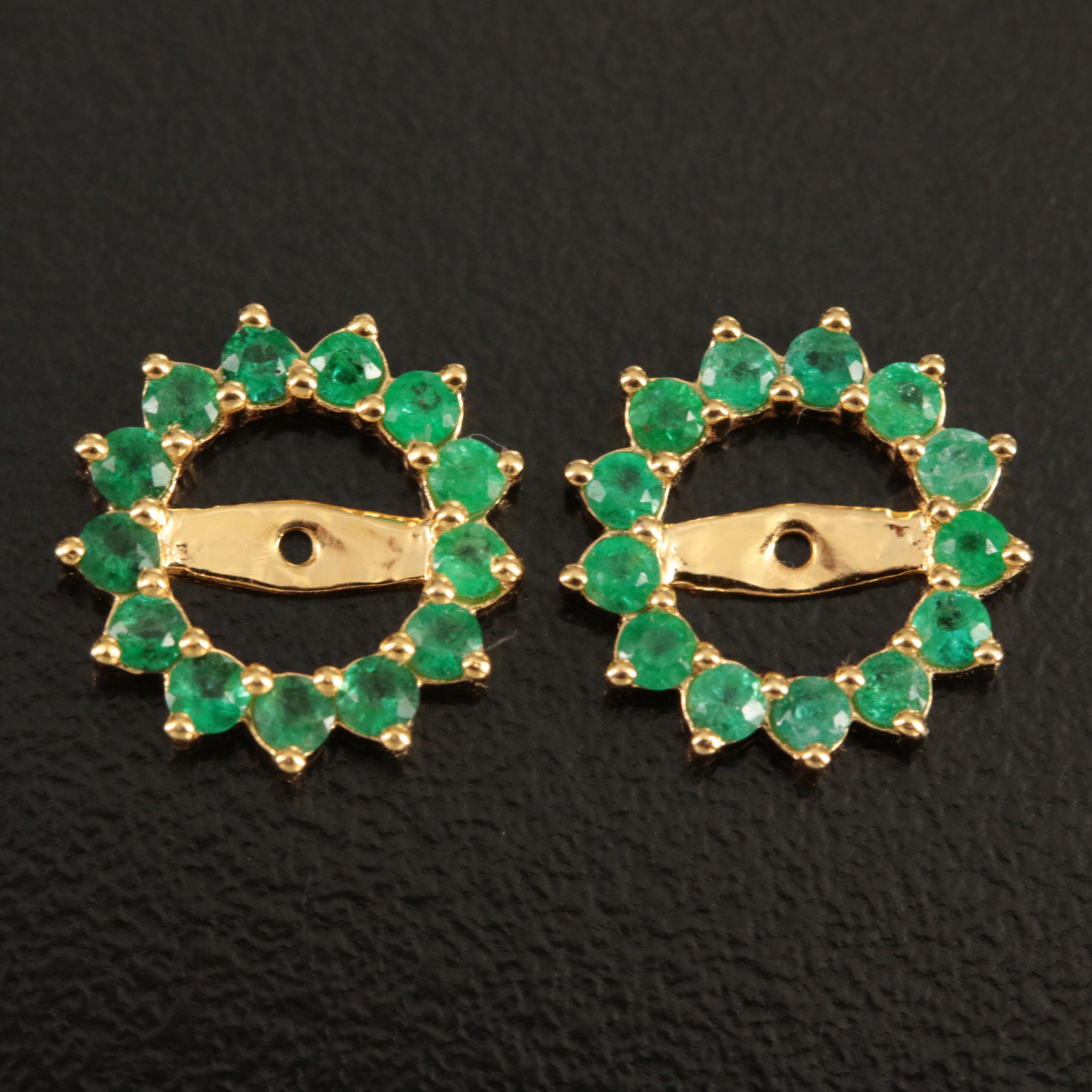 14K Emerald Earring Jackets