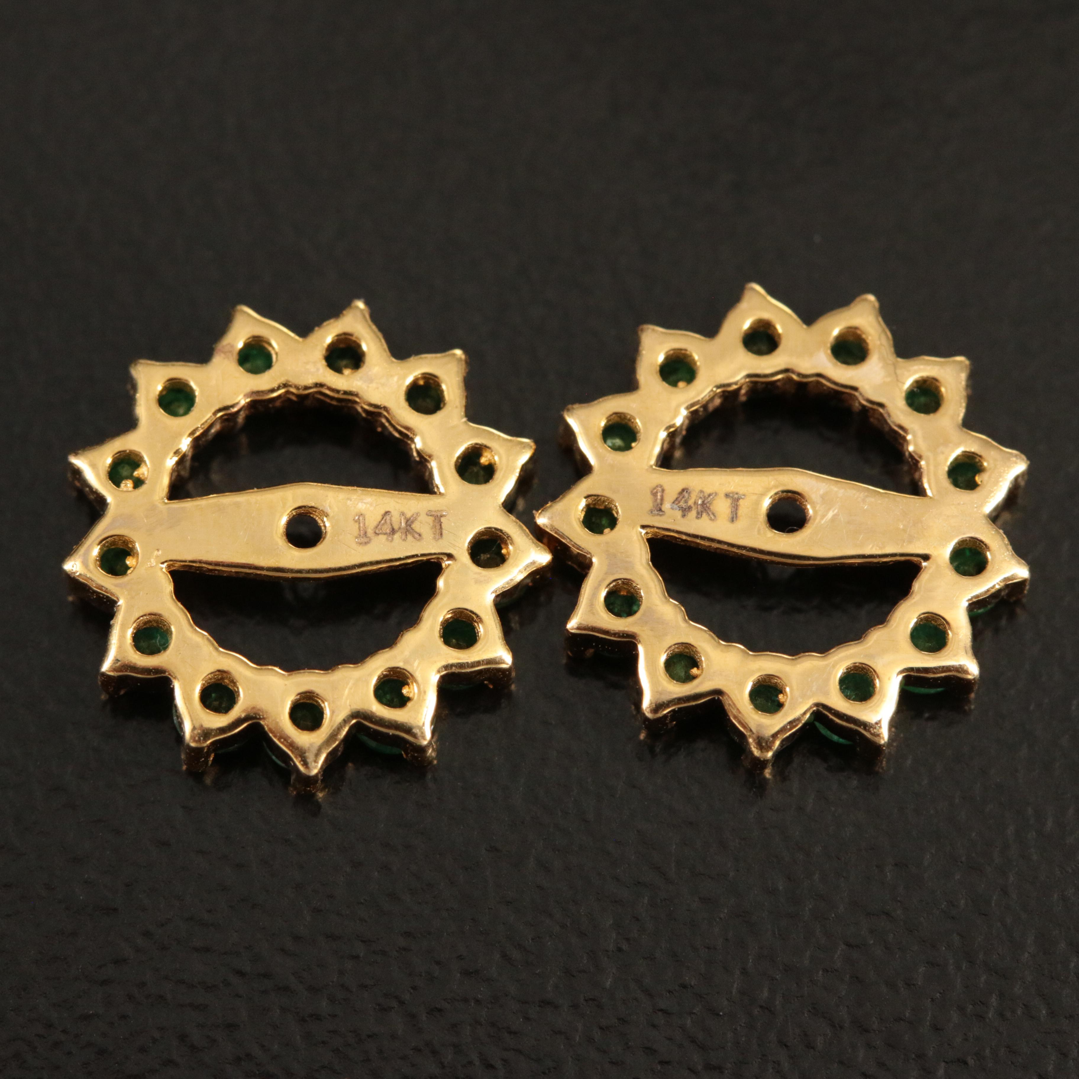 14K Emerald Earring Jackets