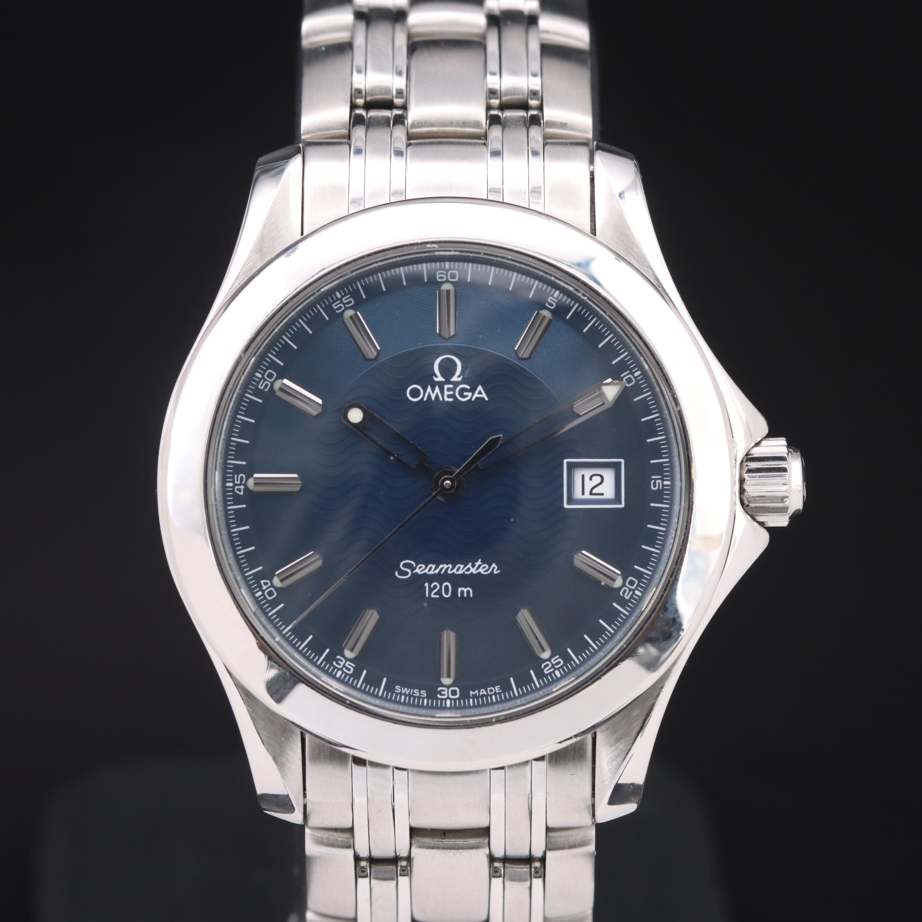 Omega Seamaster 120 Quartz 36mm Blue Steel Watch