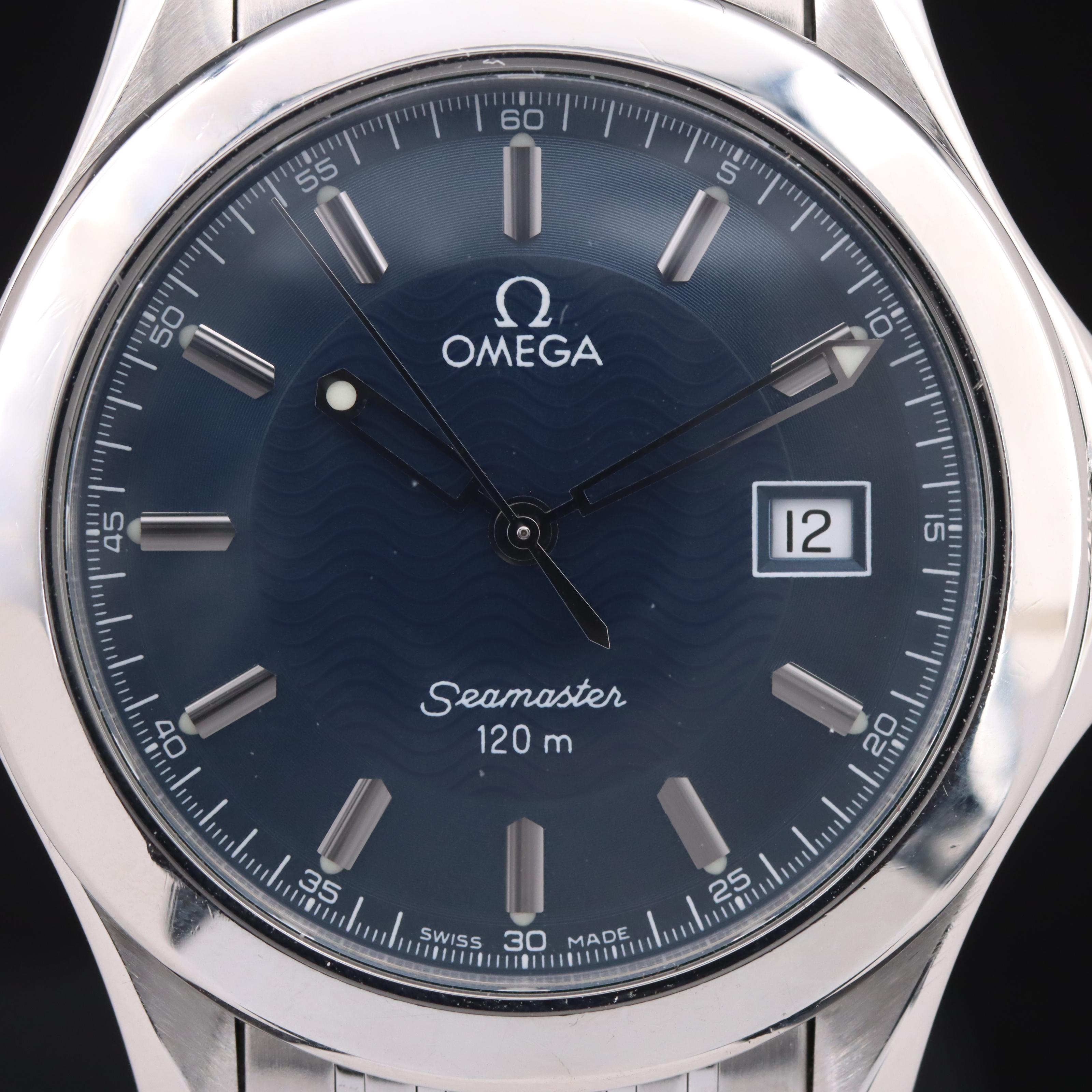 Omega Seamaster 120 Quartz 36mm Blue Steel Watch