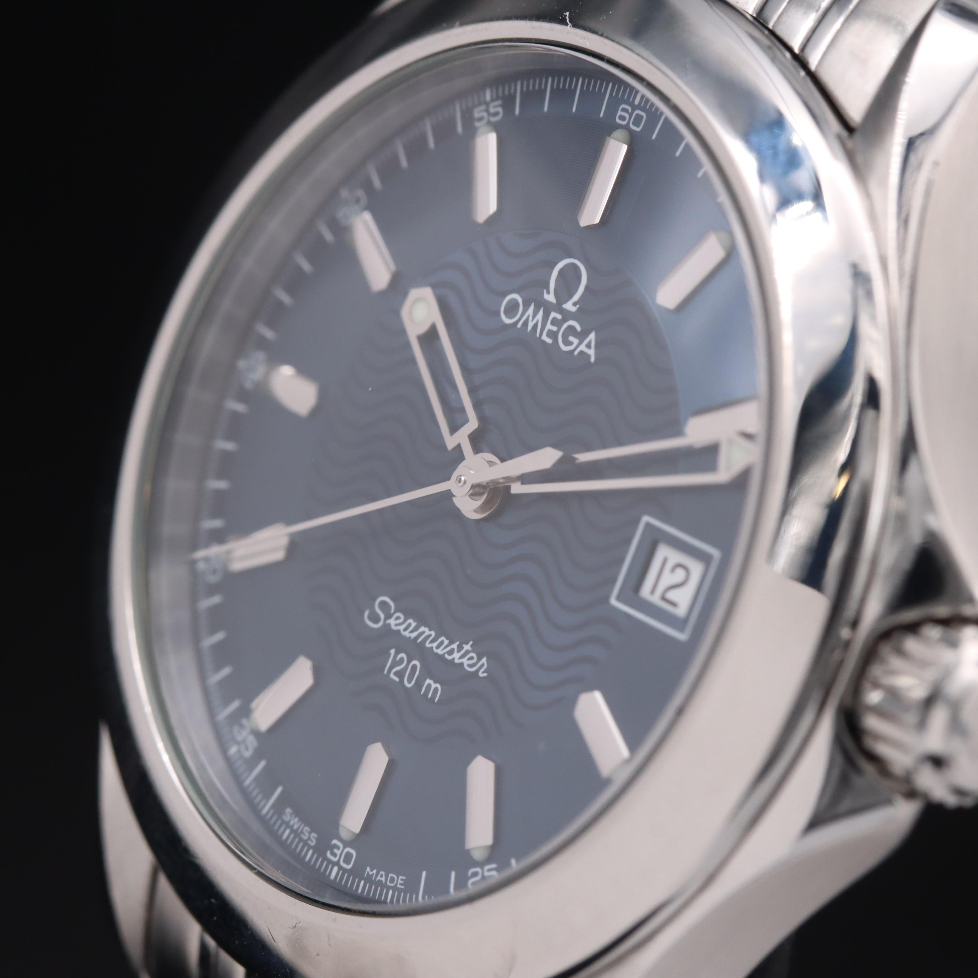 Omega Seamaster 120 Quartz 36mm Blue Steel Watch