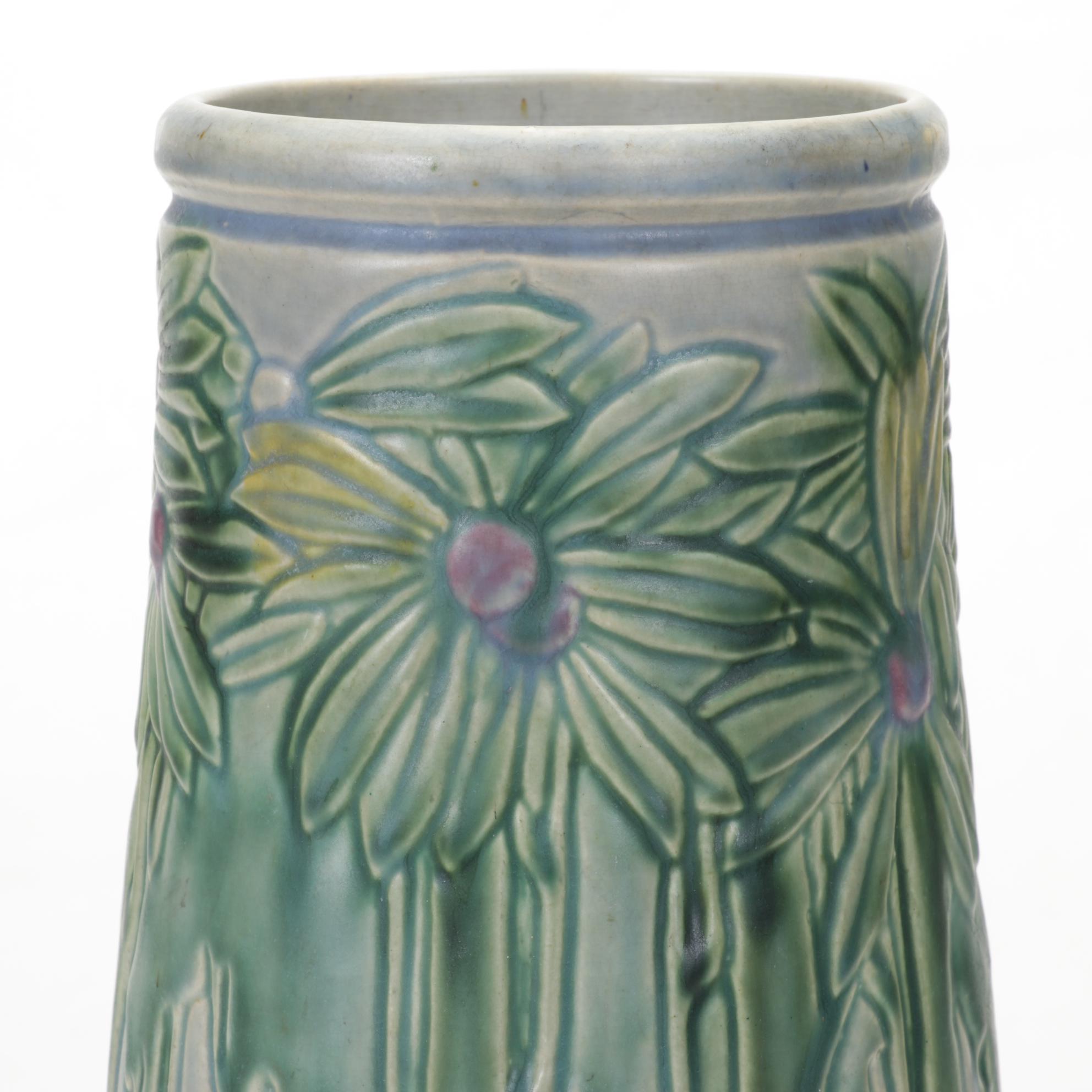Roseville Pottery "Vista" Ceramic Umbrella Stand, 1920s