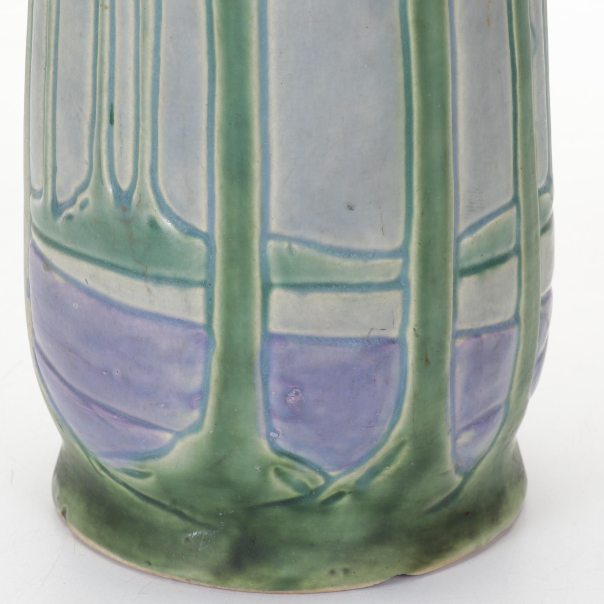 Roseville Pottery "Vista" Ceramic Umbrella Stand, 1920s
