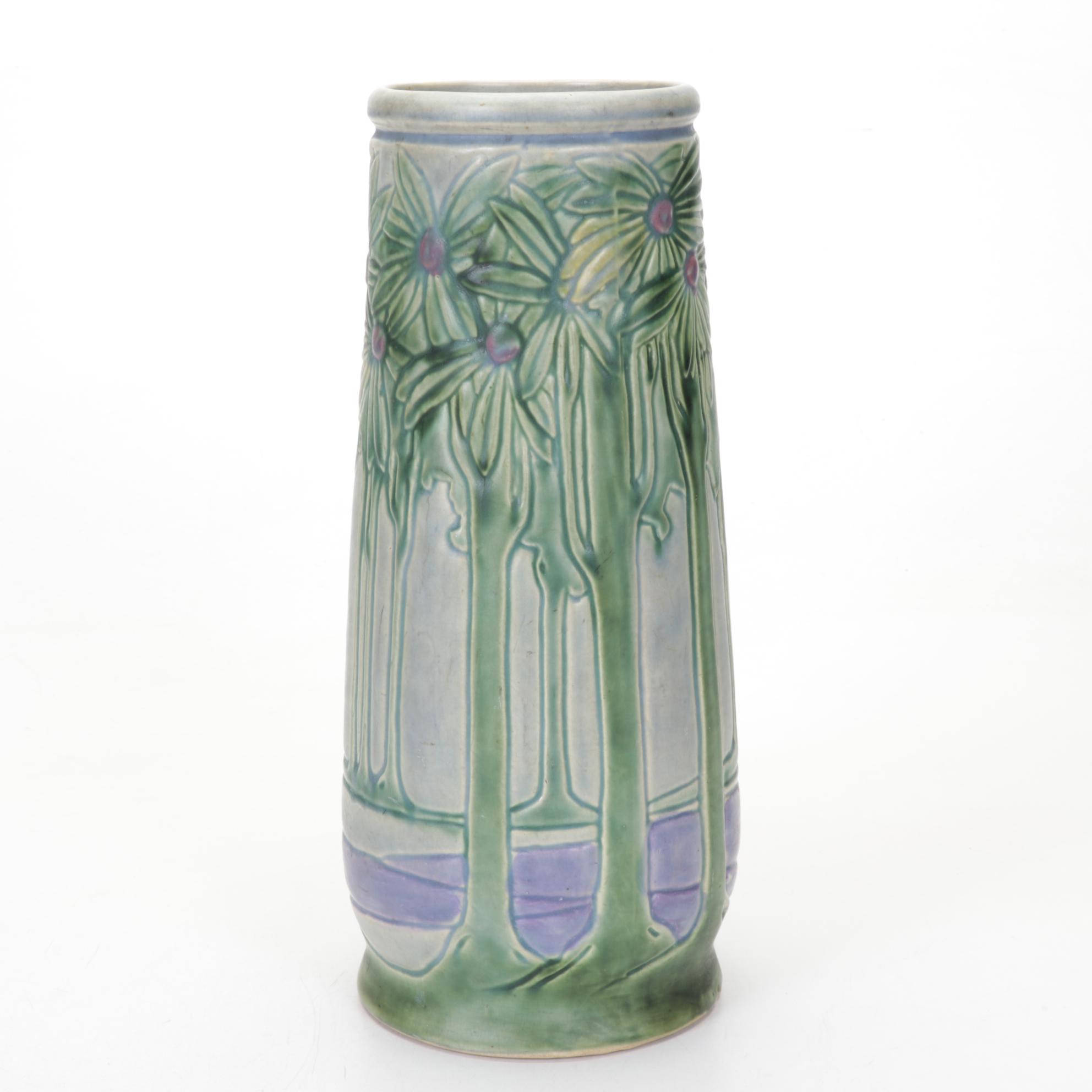 Roseville Pottery "Vista" Ceramic Umbrella Stand, 1920s