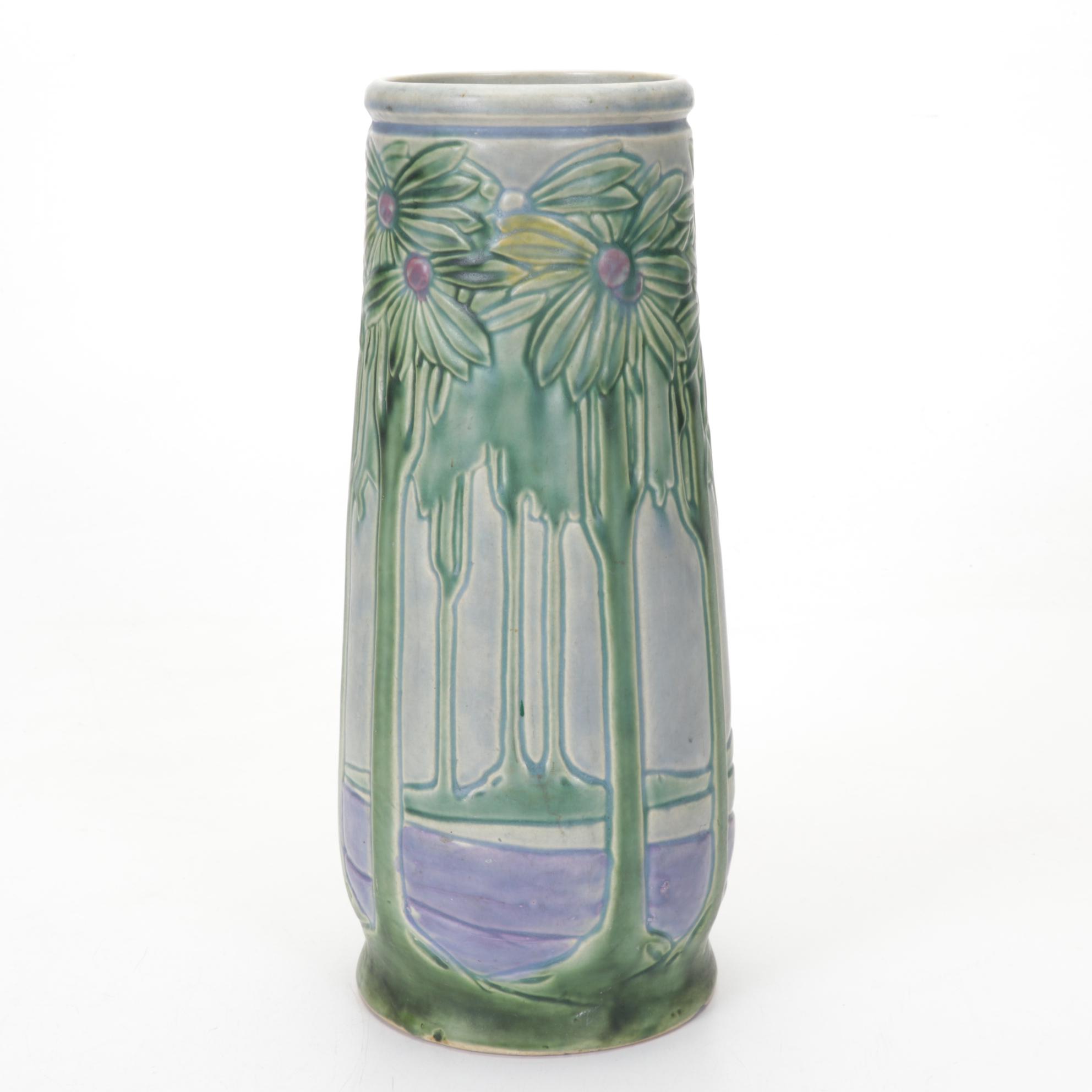 Roseville Pottery "Vista" Ceramic Umbrella Stand, 1920s