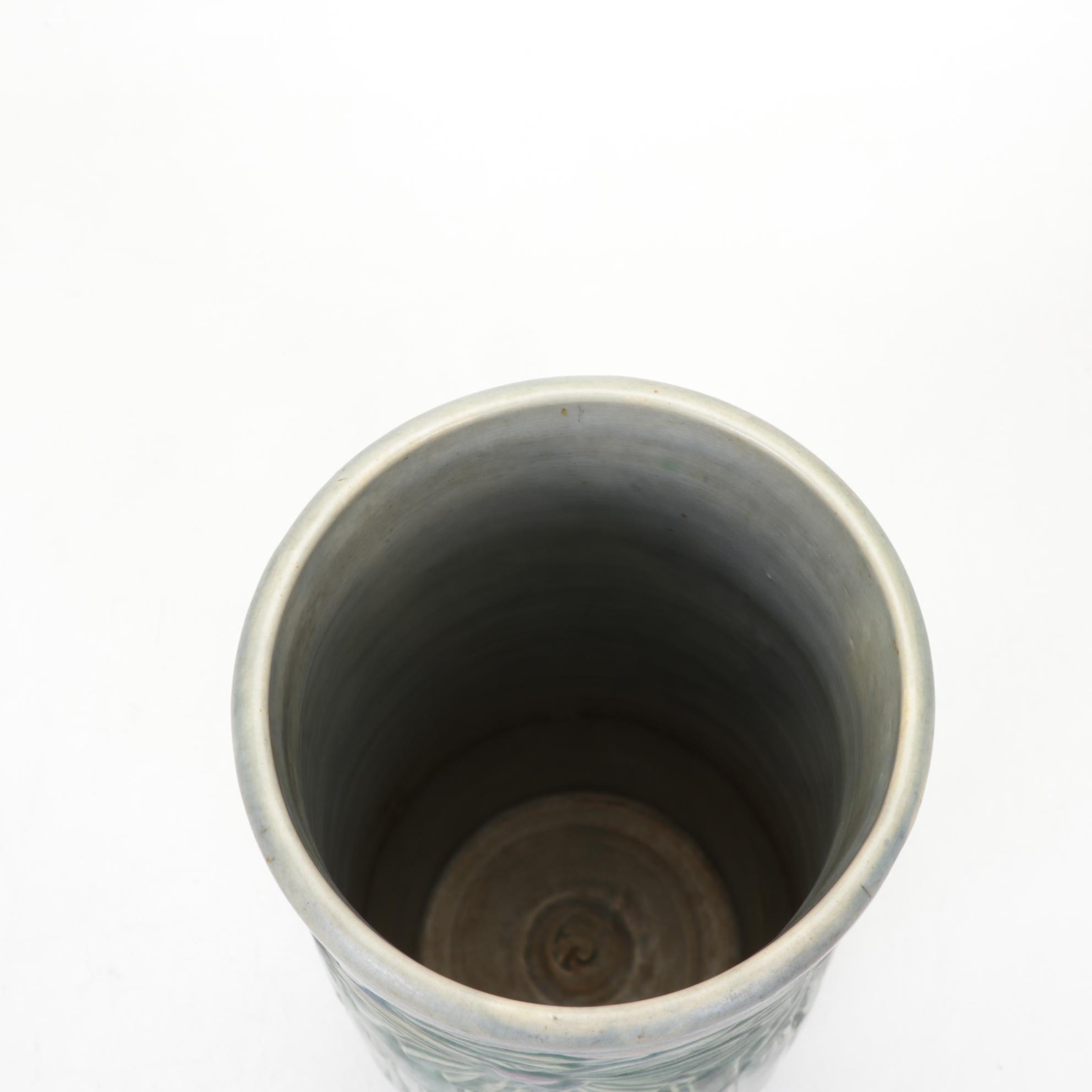 Roseville Pottery "Vista" Ceramic Umbrella Stand, 1920s