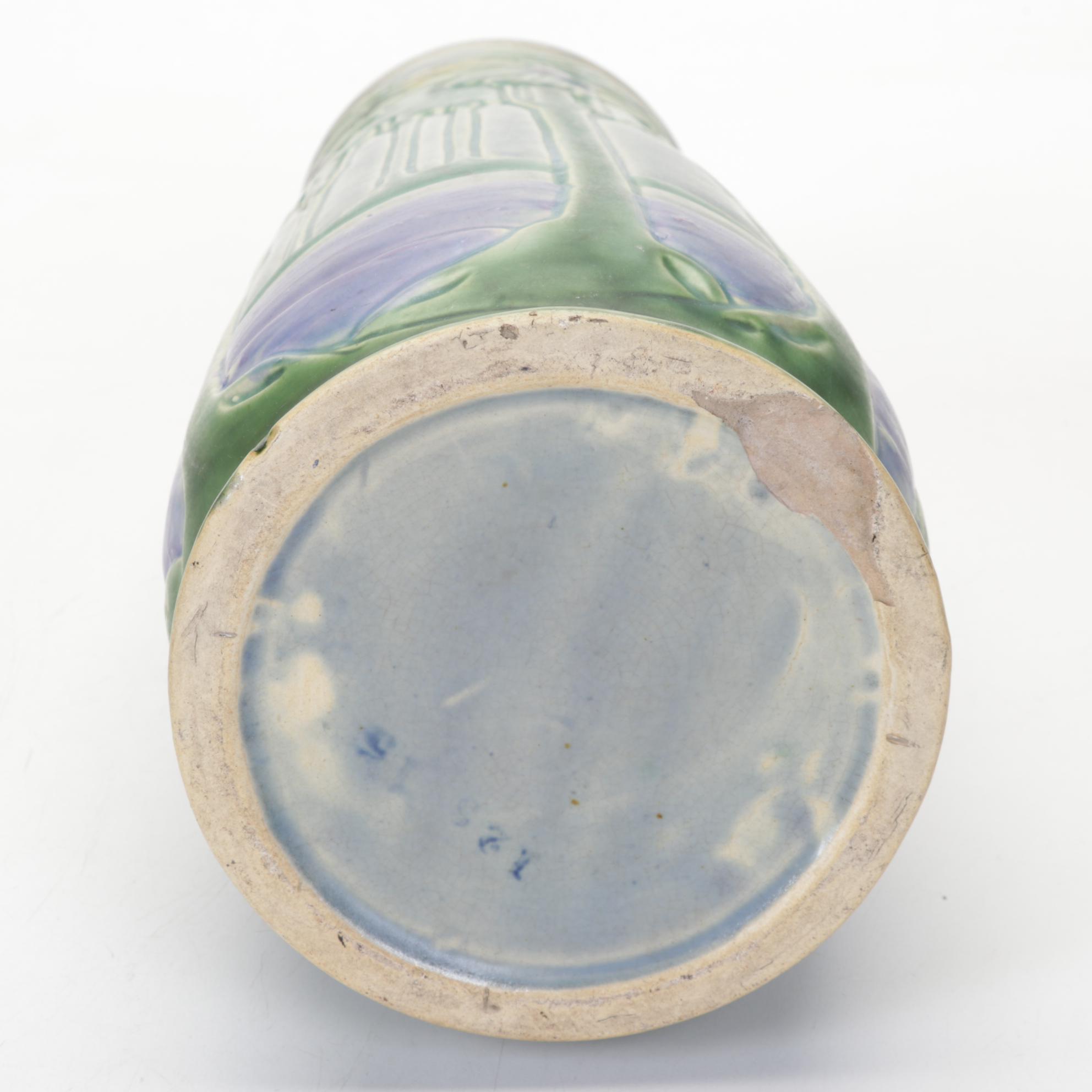 Roseville Pottery "Vista" Ceramic Umbrella Stand, 1920s