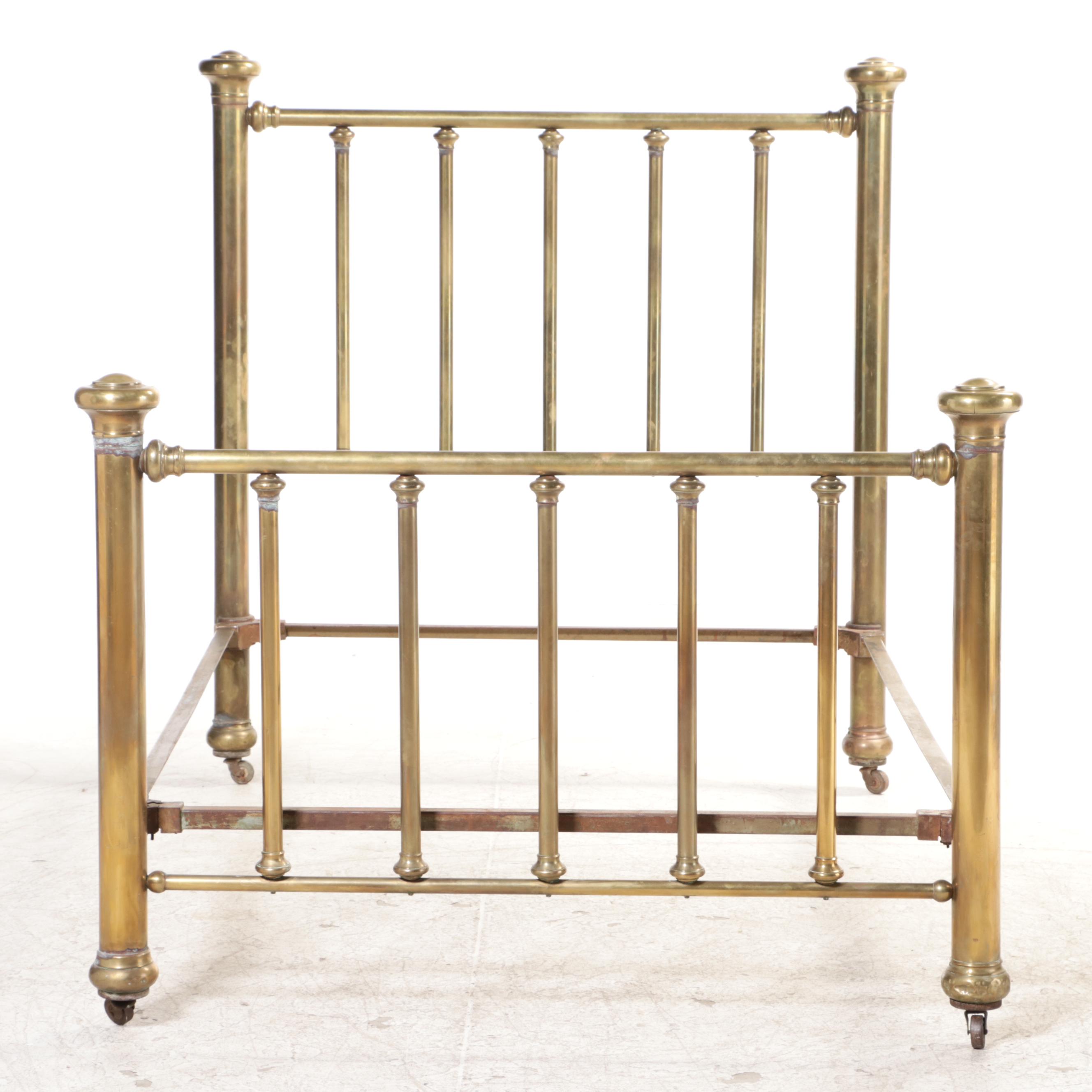 Victorian Brass Bed, Early 20th Century